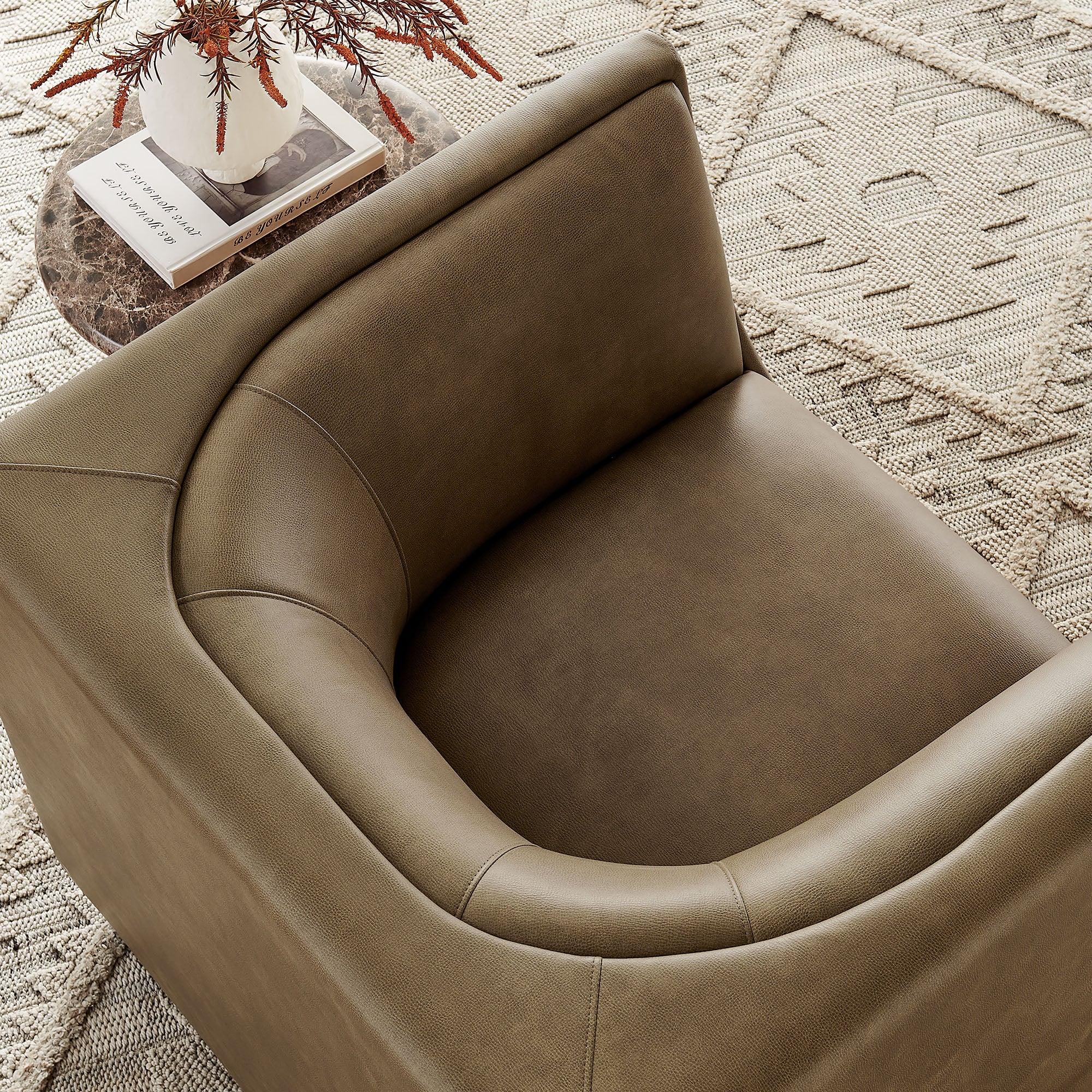 Hilda Curved Back Vegan Leather Armchair by Modway - Image 7