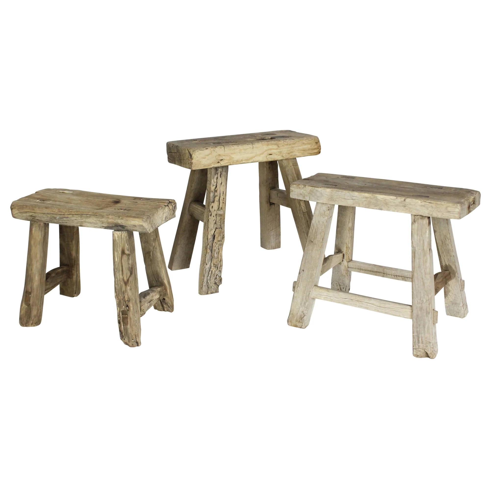 Hokkaido Foot Stool, Elm Wood By HomArt - Image 4