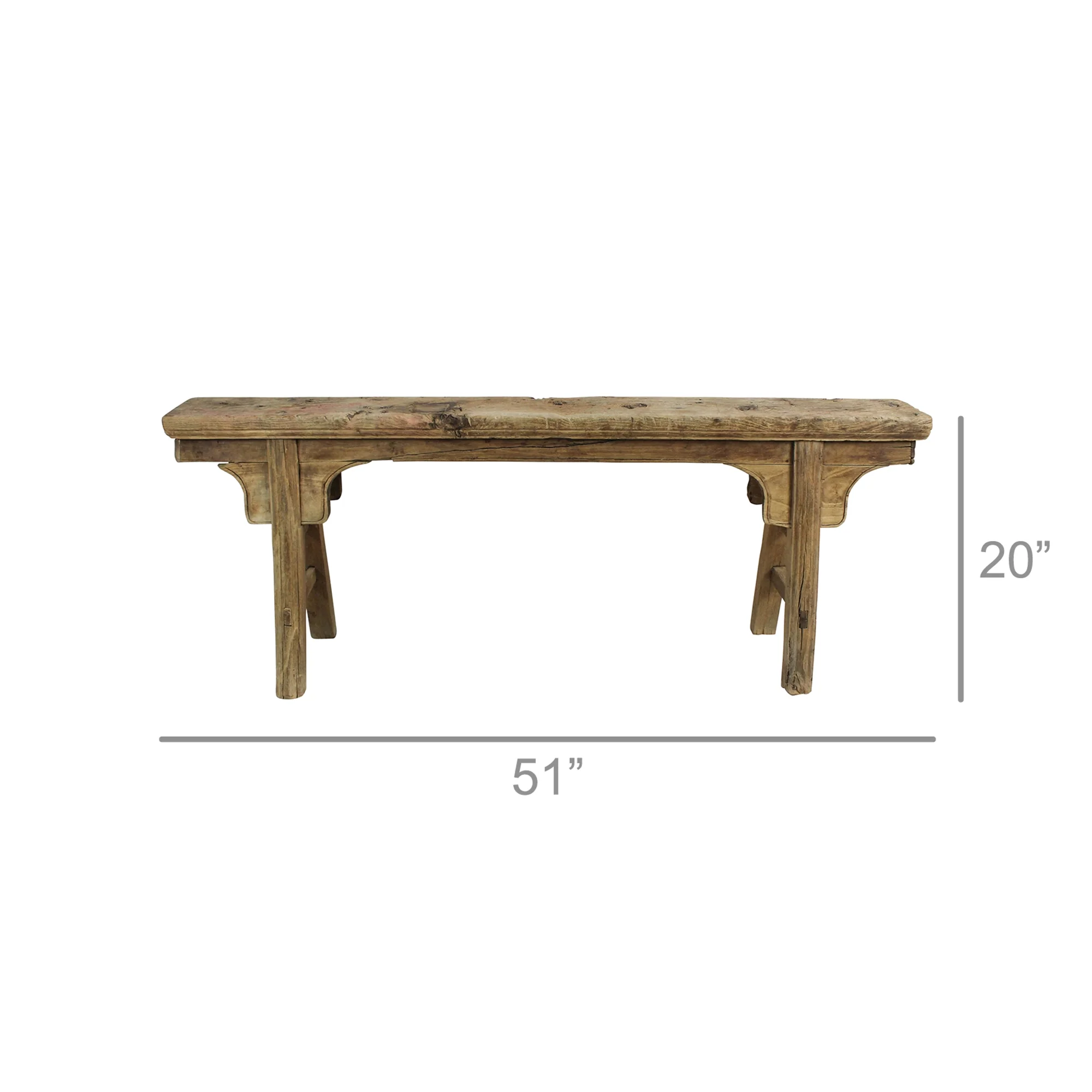 Hokkaido Long Bench, Elm Wood By HomArt - Image 5