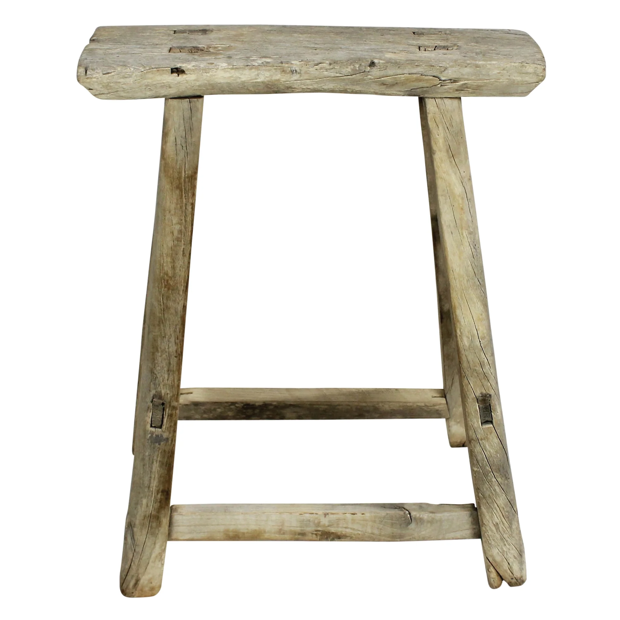 Hokkaido Rectangle Stool, Elm Wood By HomArt - Image 2