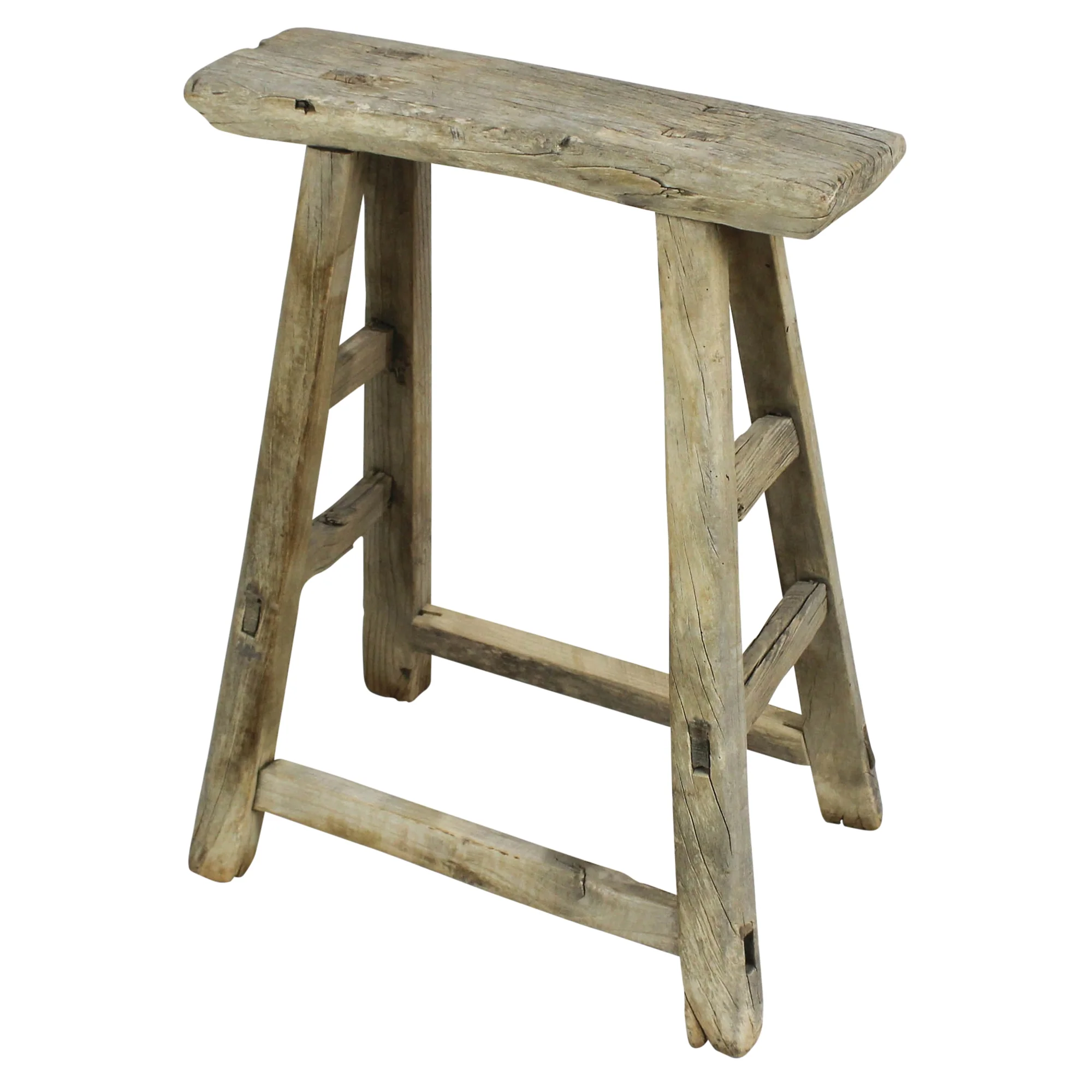Hokkaido Rectangle Stool, Elm Wood By HomArt - Image 3