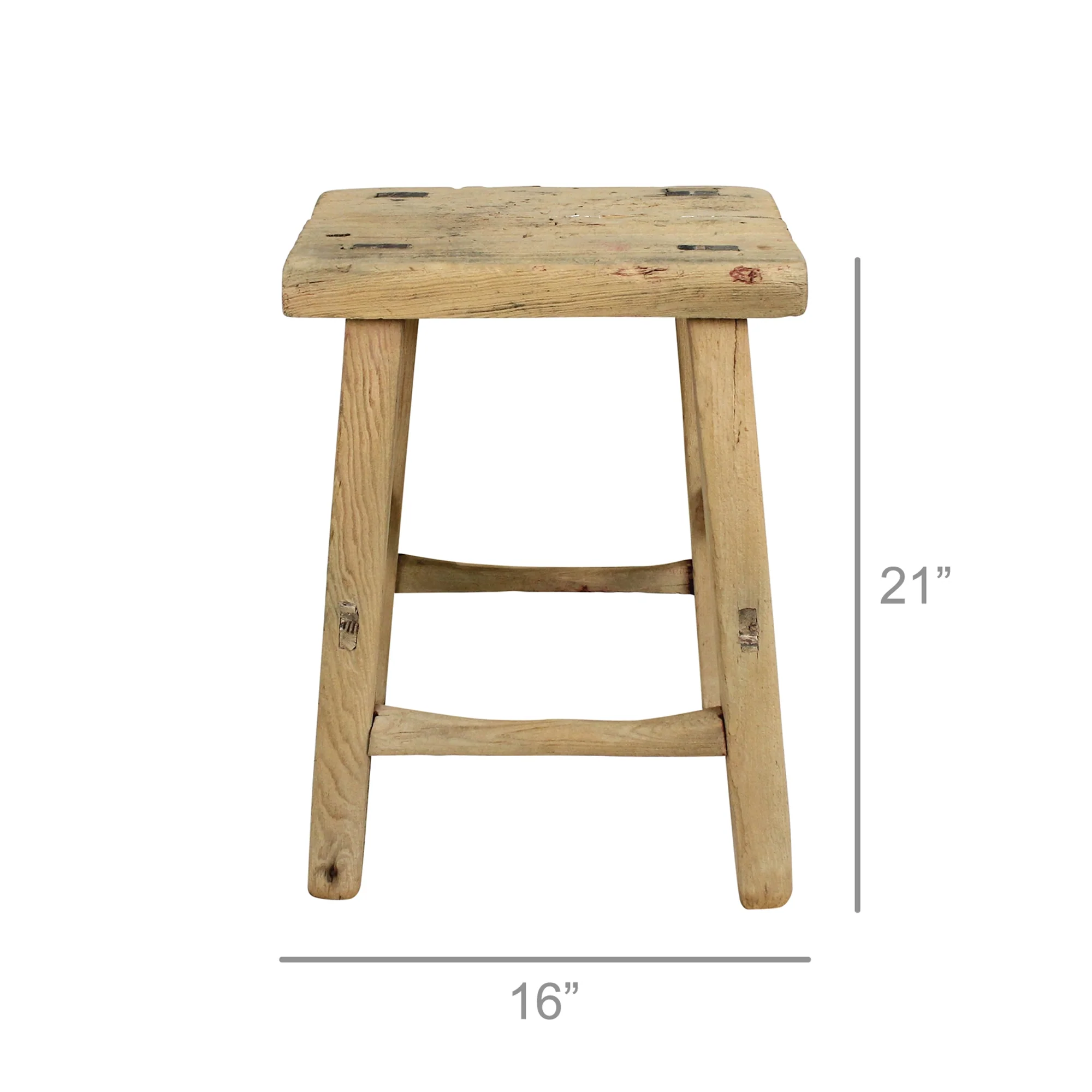 Hokkaido Rectangle Stool, Elm Wood By HomArt - Image 6