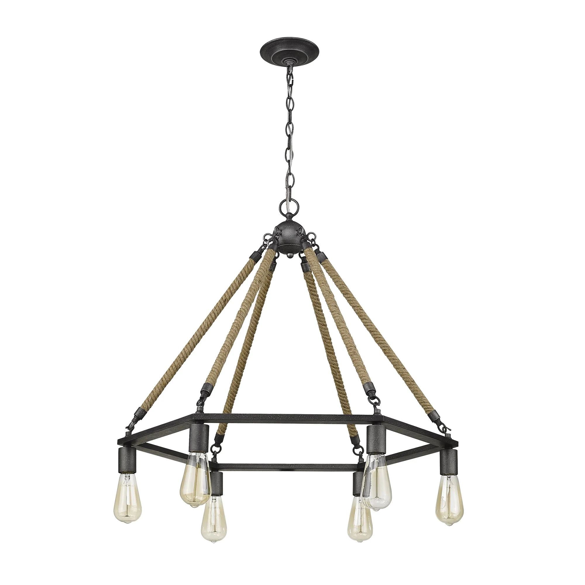 Holden 6-Light Antique Gray Wagon Wheel Chandelier By Homeroots - Image 3