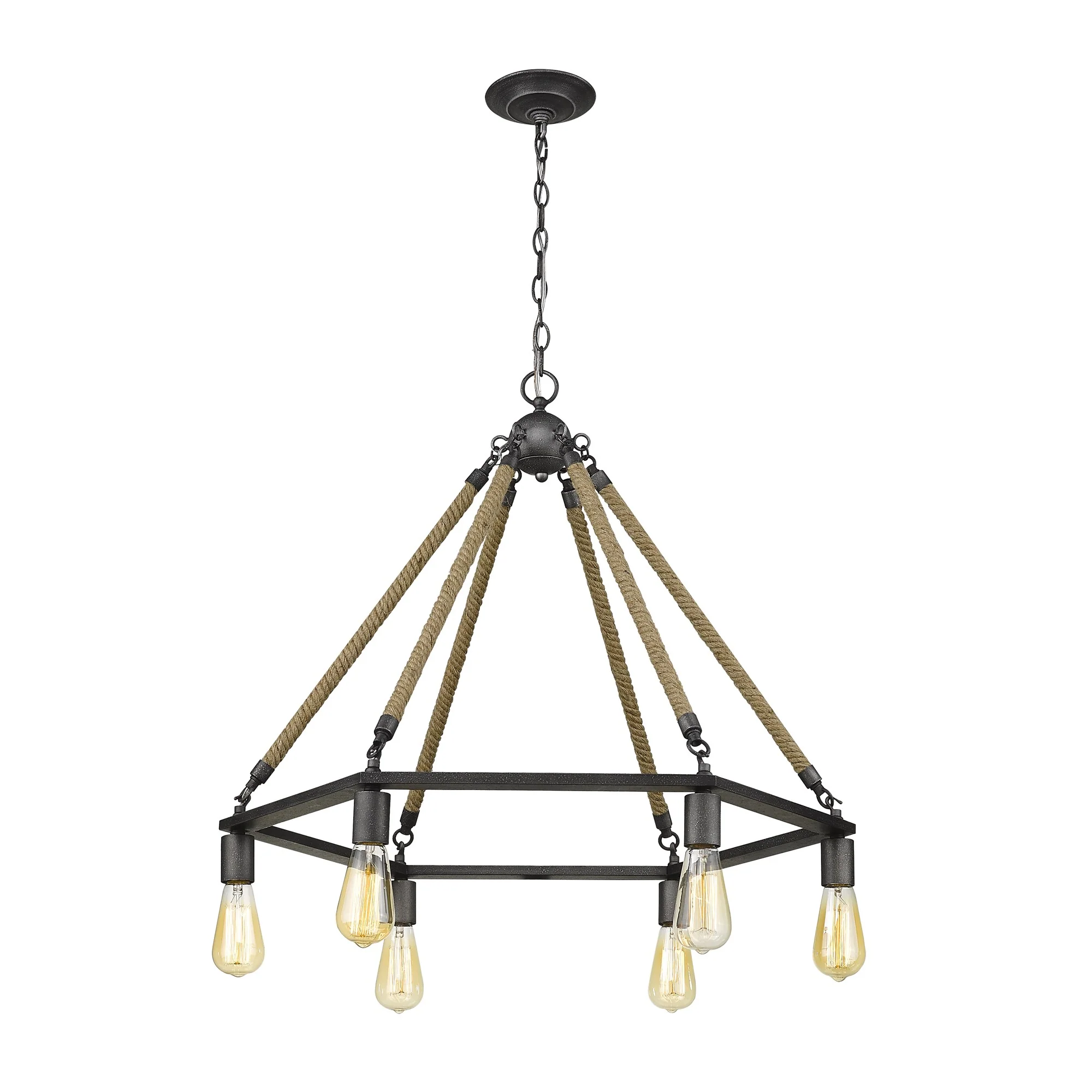 Holden 6-Light Antique Gray Wagon Wheel Chandelier By Homeroots - Image 5