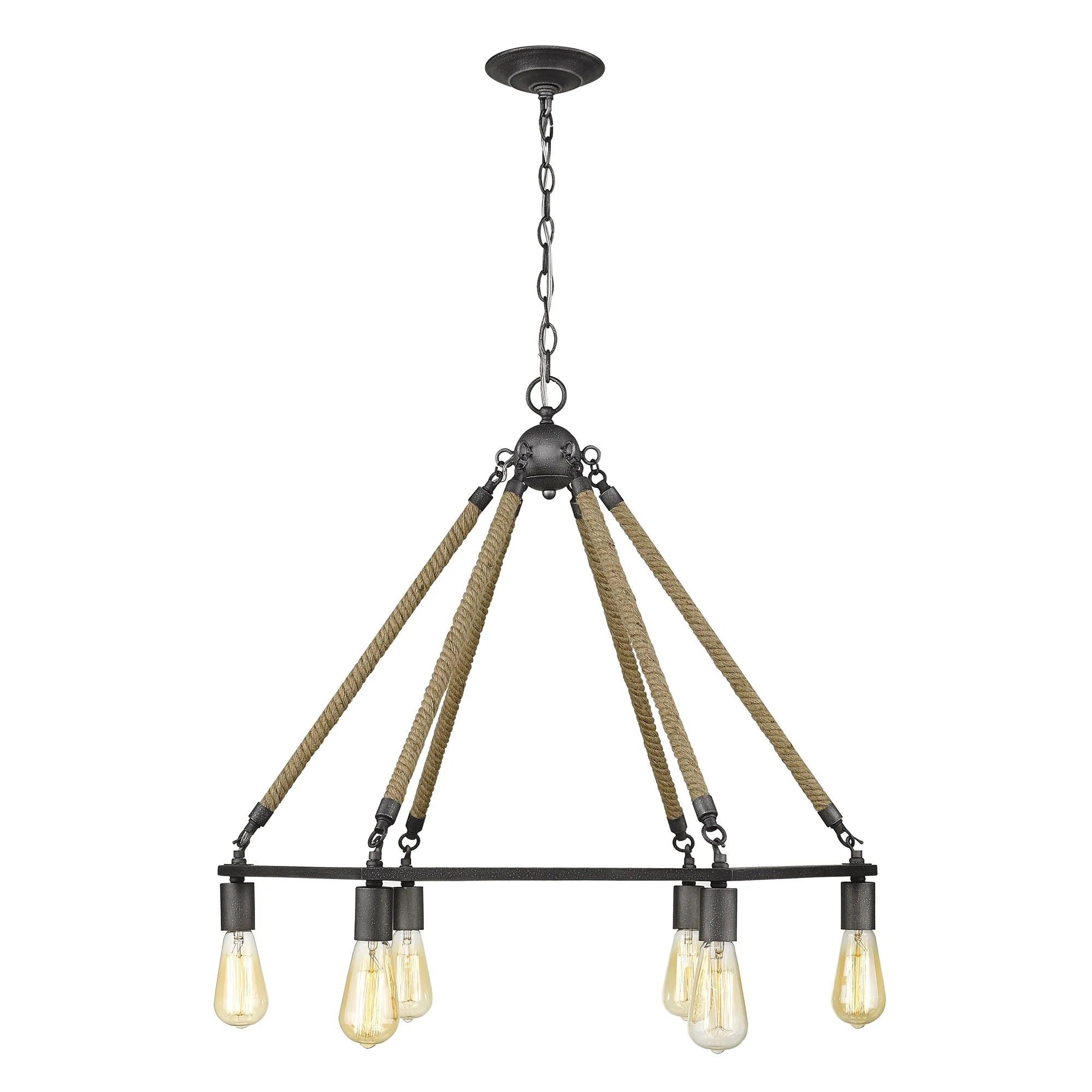 Holden 6-Light Antique Gray Wagon Wheel Chandelier By Homeroots - Image 6