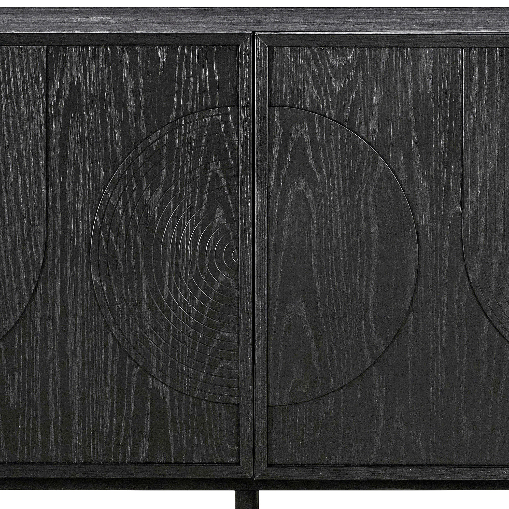 Holland 4 Door Sideboard Buffet in Black Brushed Oak Wood By Armen Living - Image 10