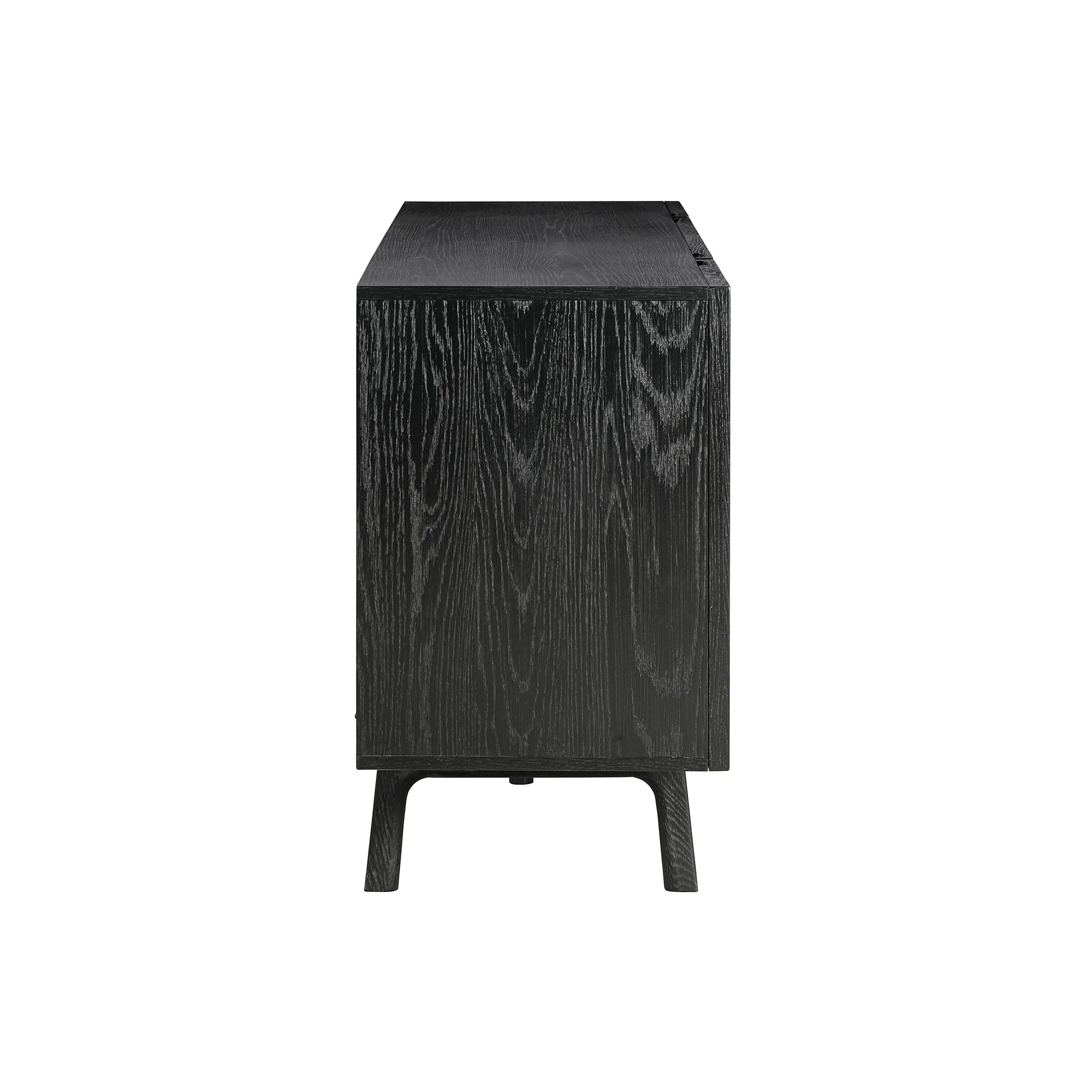 Holland 4 Door Sideboard Buffet in Black Brushed Oak Wood By Armen Living - Image 5