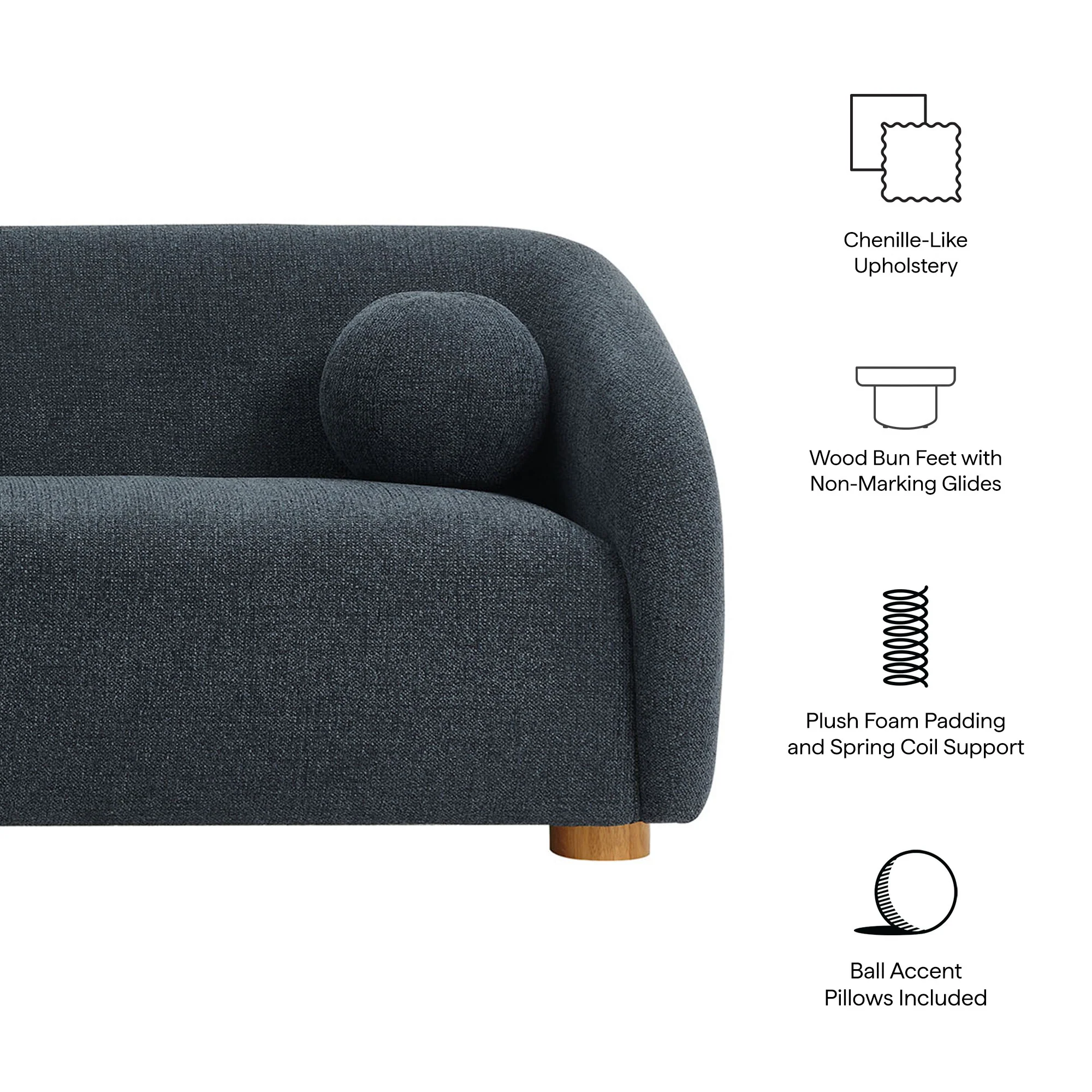 Holland 85" Chenille Fabric Sofa by Modway - Image 18