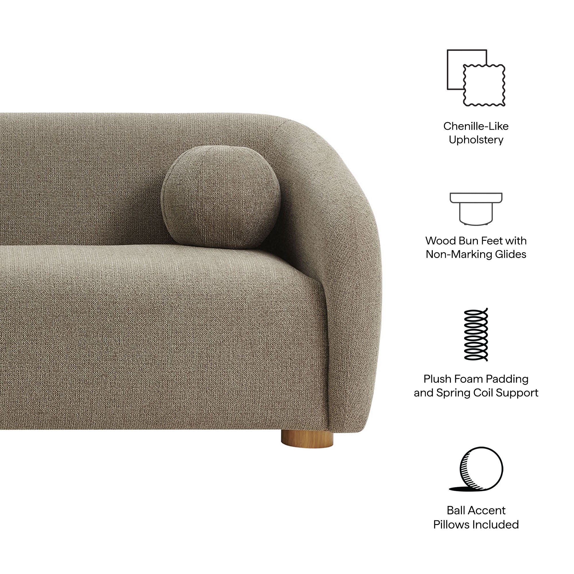 Holland 85" Chenille Fabric Sofa by Modway - Image 28