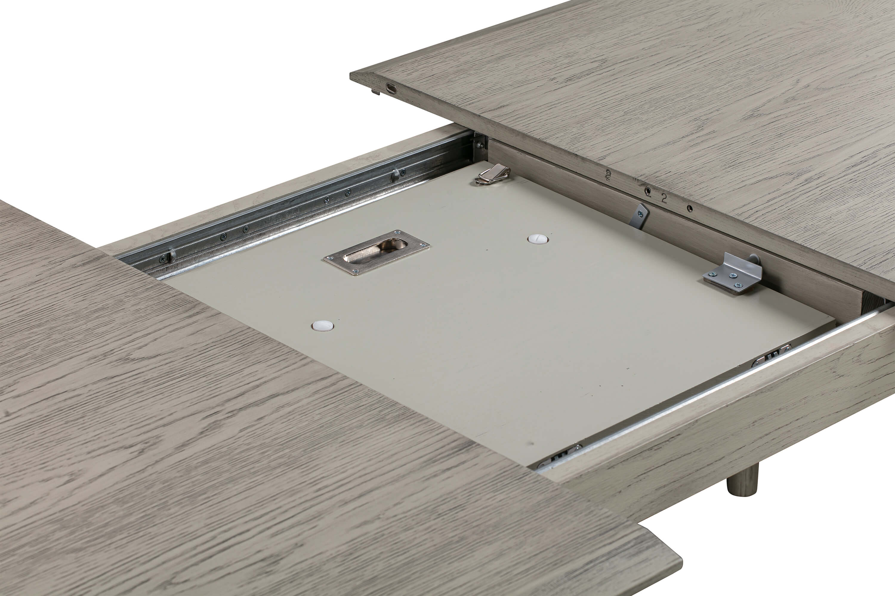Holland Extendable Rectangle 98" Dining Table in Grey Oak By Armen Living - Image 6