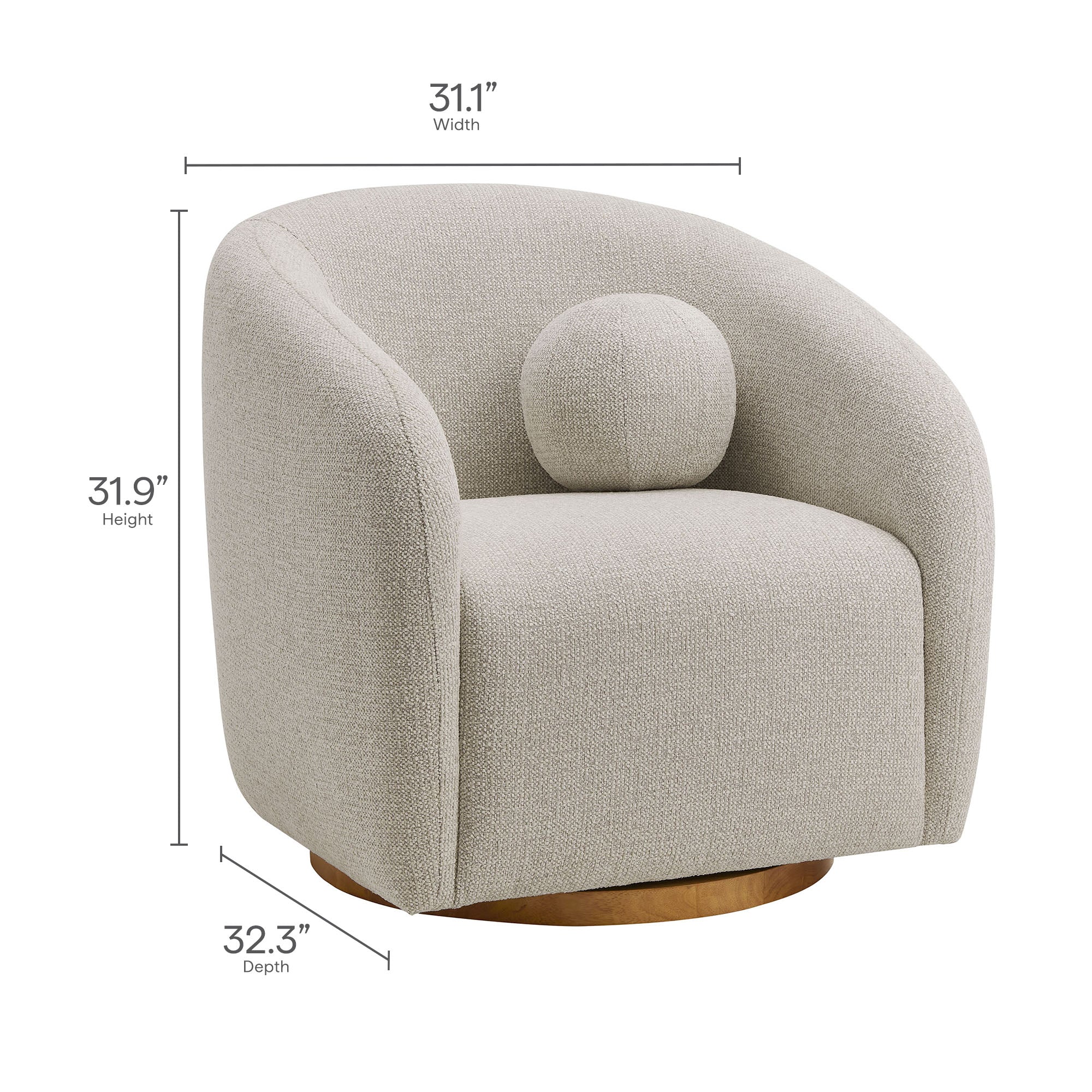 Holland Swivel Chenille Fabric Armchair by Modway - Image 9