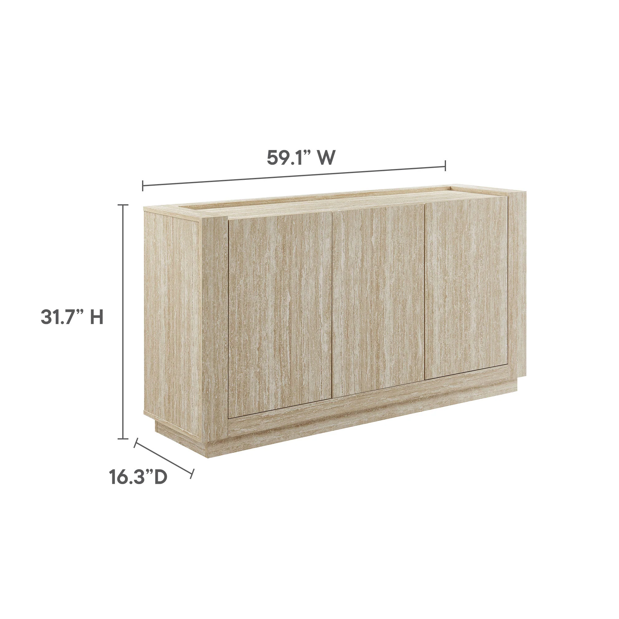 Hollis 59" Travertine Sideboard by Modway - Image 11