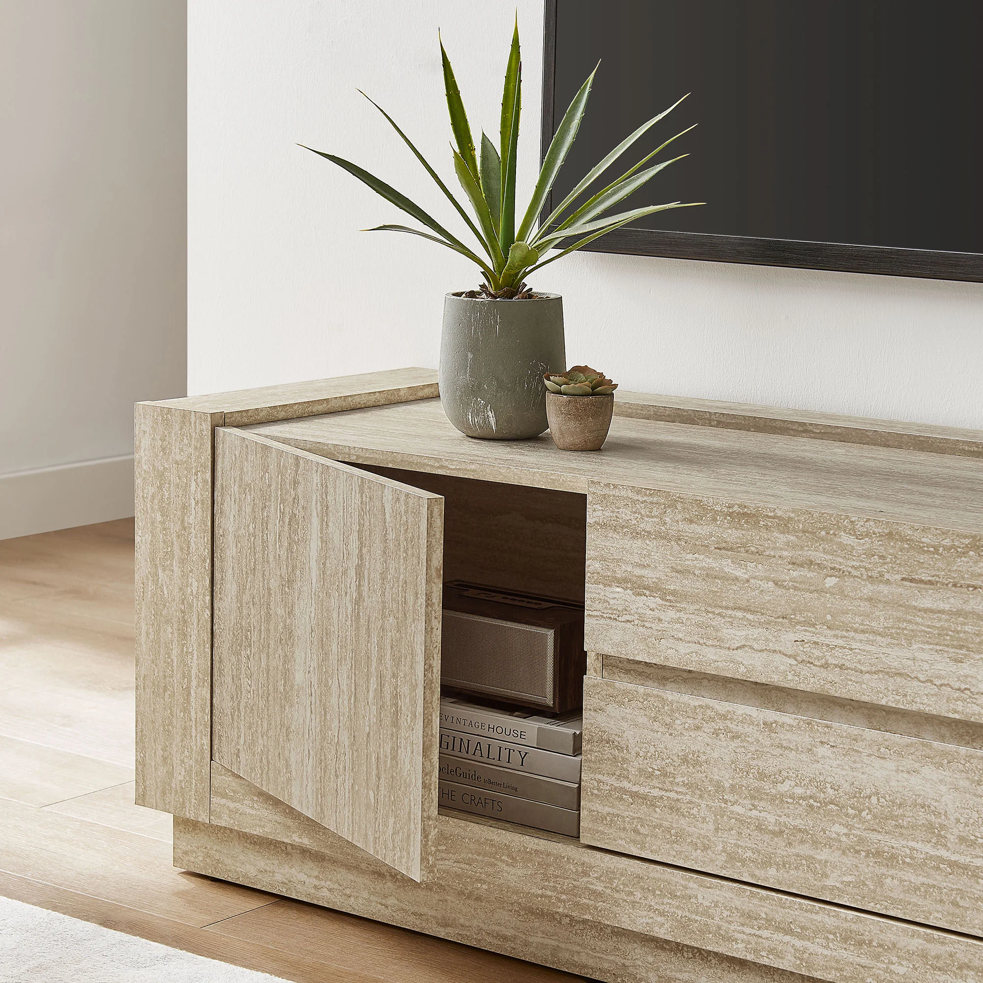 Hollis 59" Travertine TV Stand by Modway - Image 8