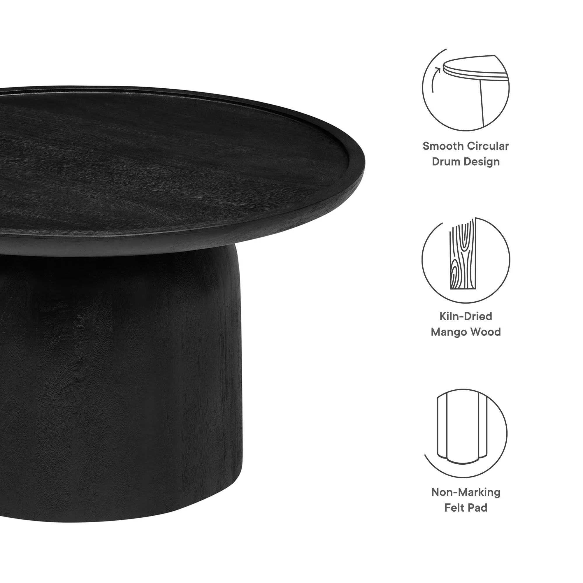 Holloway 30" Round Wood Coffee Table by Modway - Image 6