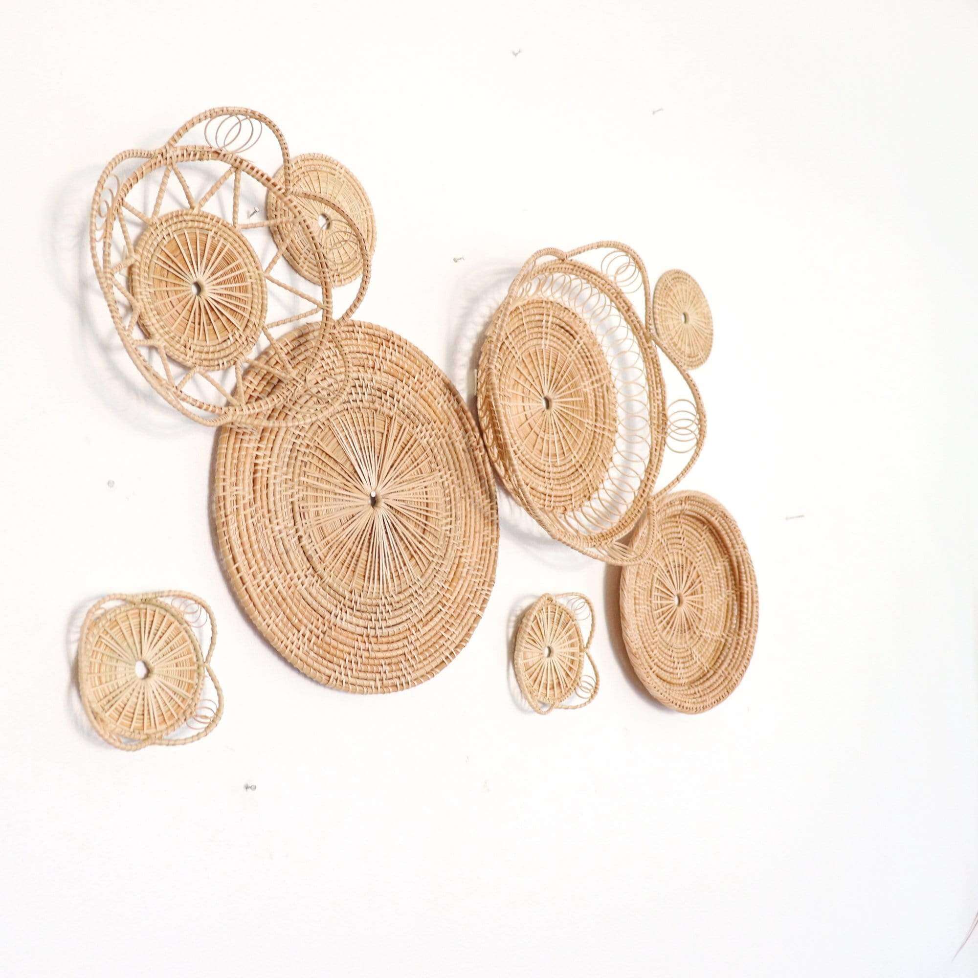 Hom - Rattan Wall Art DeCor Hanging (Set Of 8) By Thaihome - Image 3
