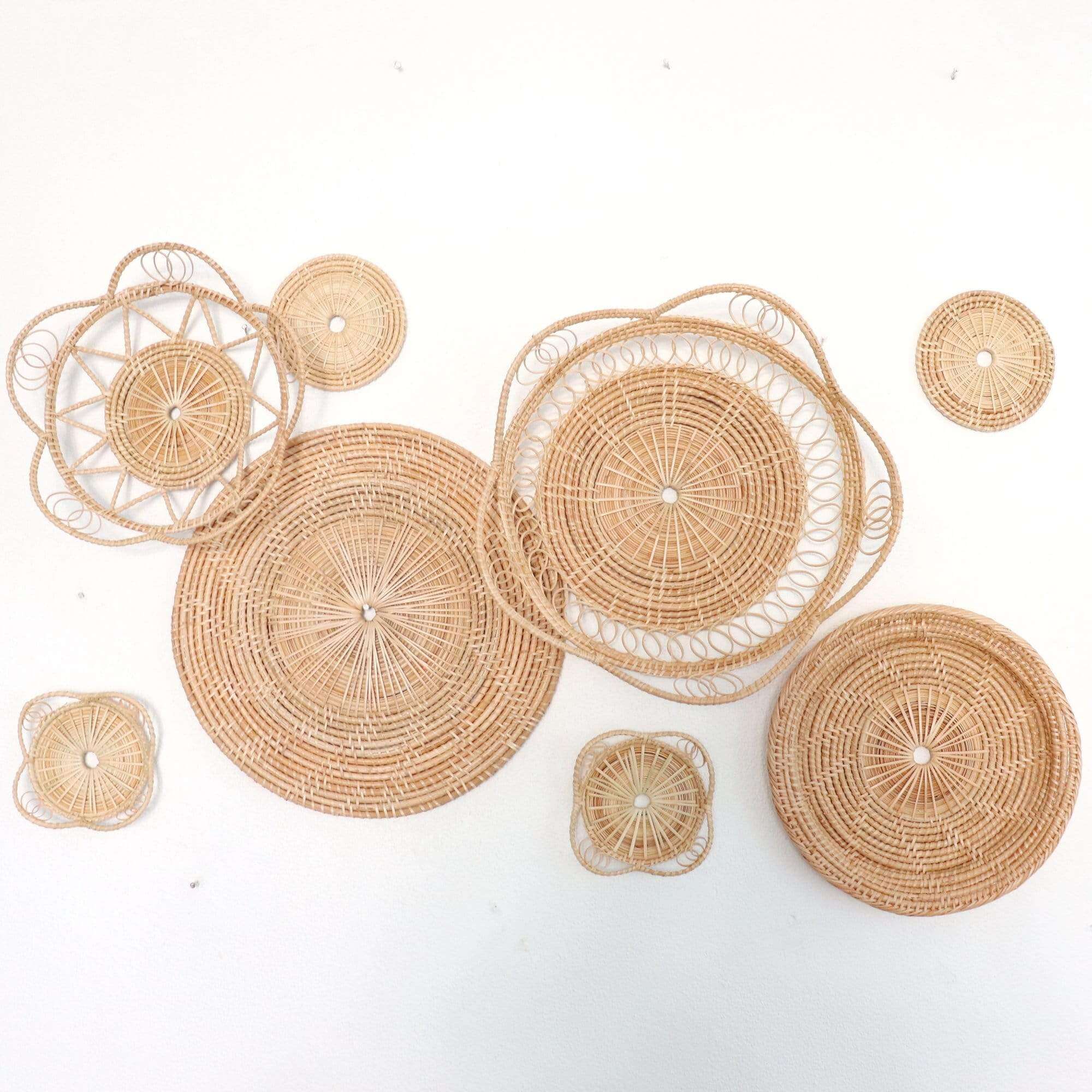 Hom - Rattan Wall Art DeCor Hanging (Set Of 8) By Thaihome - Image 5