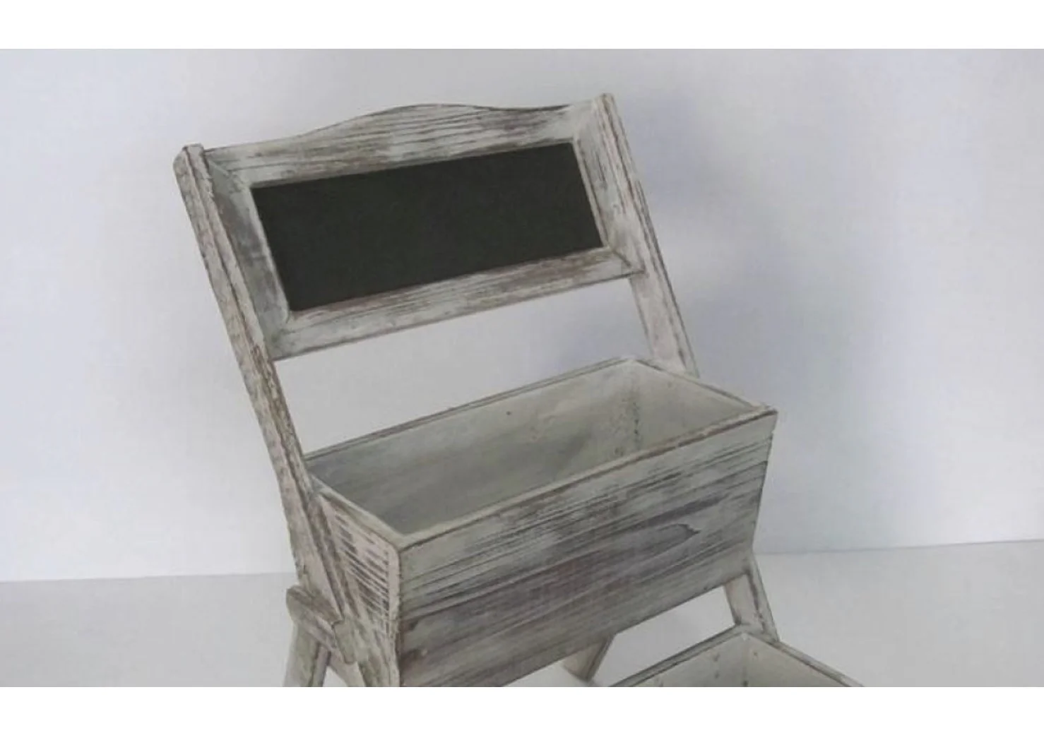 Home Garden Decorative Wood Shelf in Whitewash Gray By Homeroots - Image 3