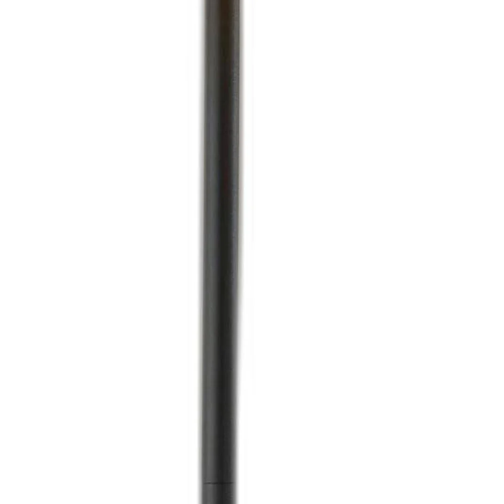 Homespun Wood Grain Floor Lamp with Black Metal Base By Homeroots - Image 2