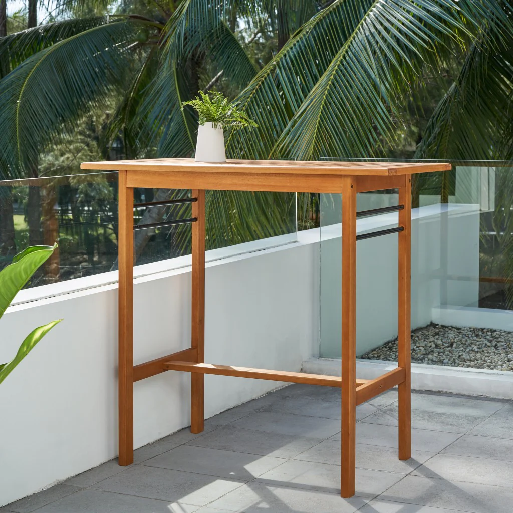 Honey Rectangular Bar Table By Homeroots - Image 2