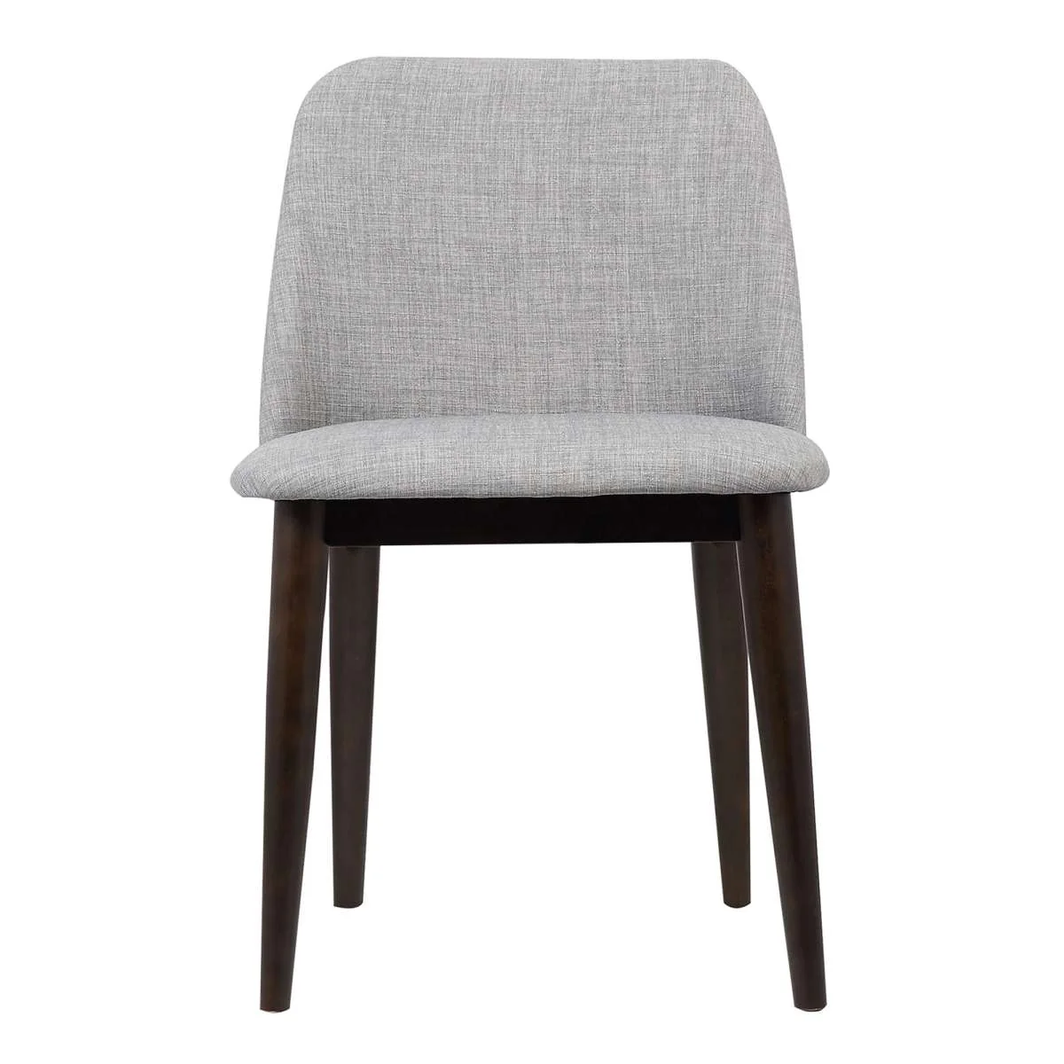 Horizon Contemporary Dining Chair in Light Gray Fabric with Brown Wood Legs - Set of 2 By Armen Living - Image 2