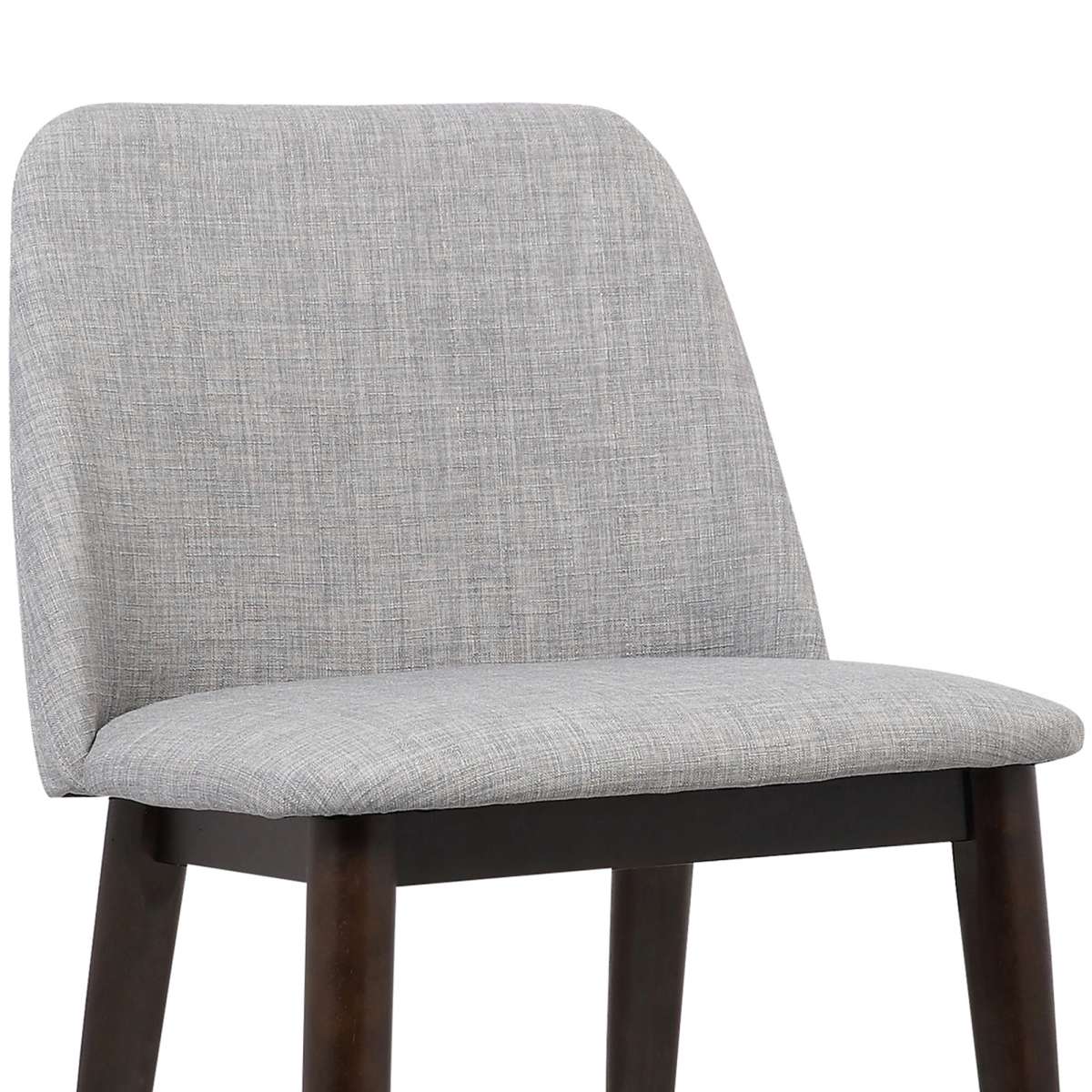 Horizon Contemporary Dining Chair in Light Gray Fabric with Brown Wood Legs - Set of 2 By Armen Living - Image 4