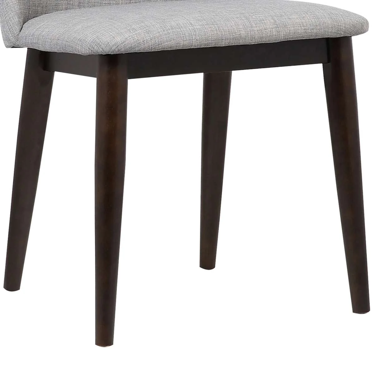 Horizon Contemporary Dining Chair in Light Gray Fabric with Brown Wood Legs - Set of 2 By Armen Living - Image 6