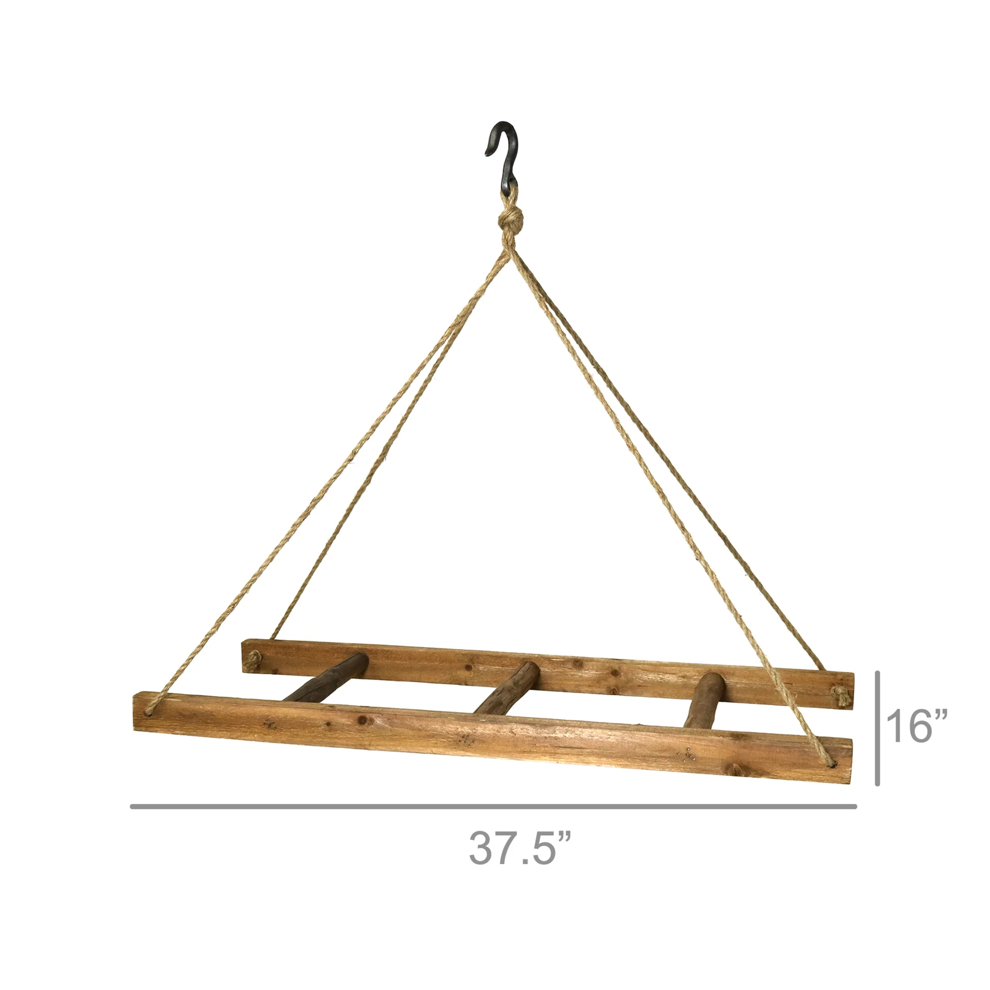 Horizontal Hanging Wood Ladder By HomArt - Image 4