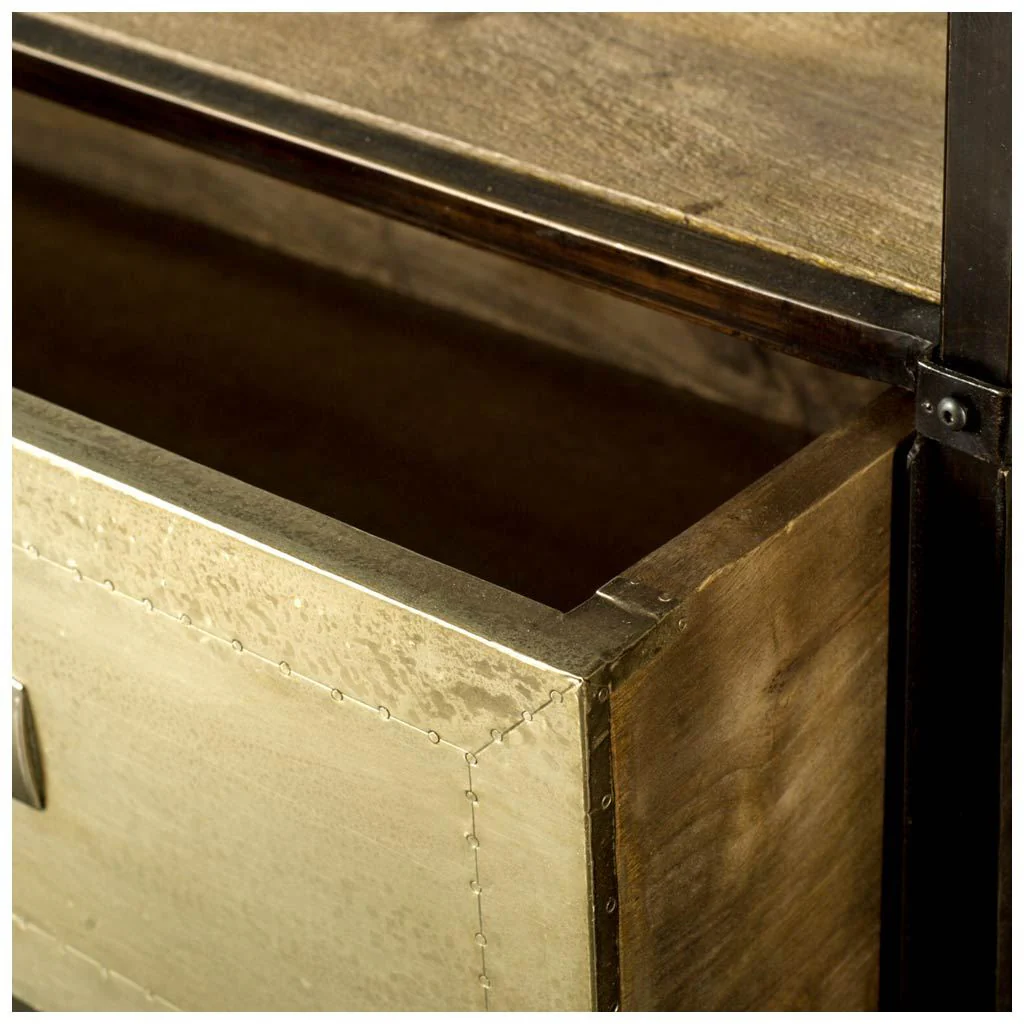 Horizontal Medium Brown Hardwood TV Stand Media Console With 2 Storage By Homeroots - Image 2