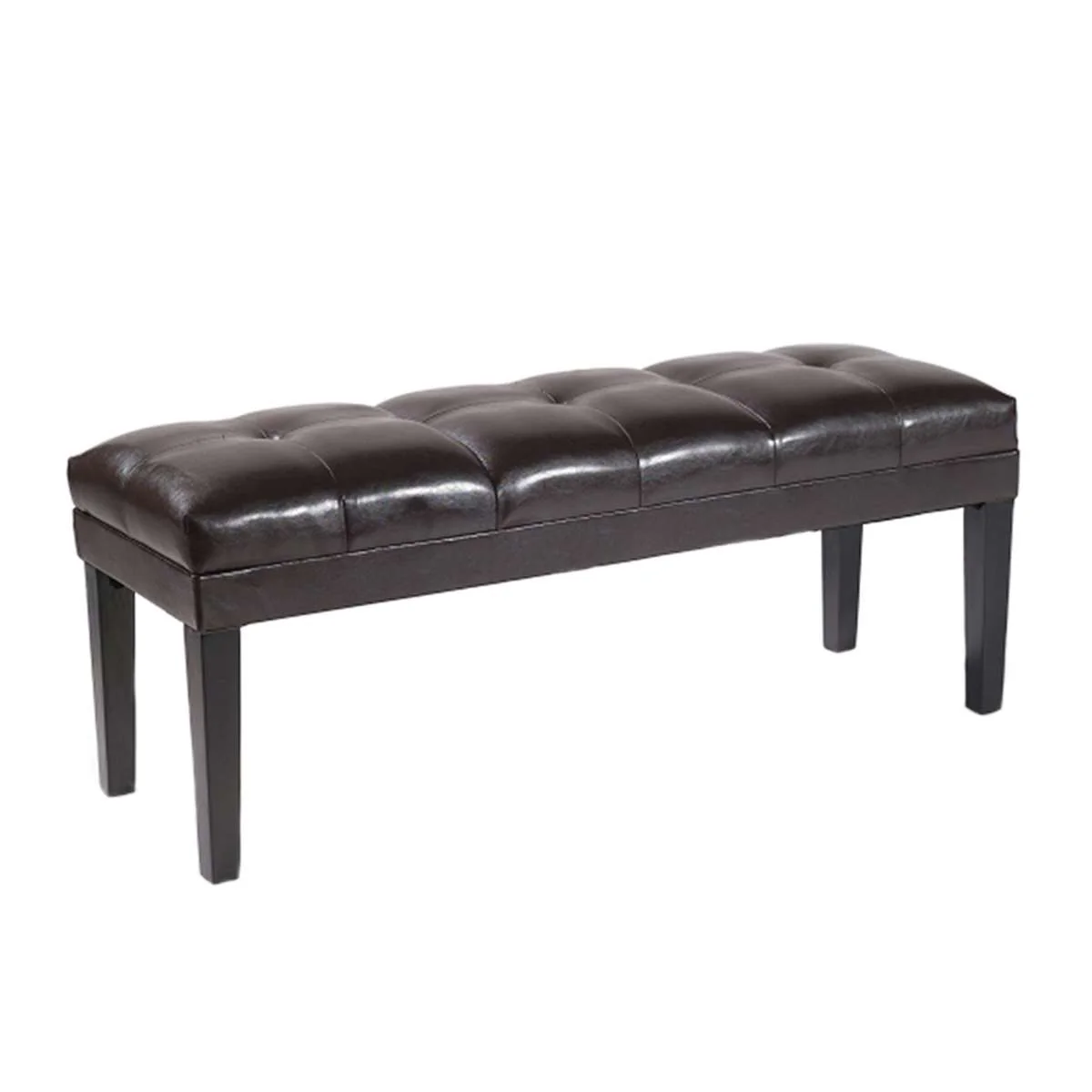 Howard Bench Black Bonded Leather By Armen Living - Image 2