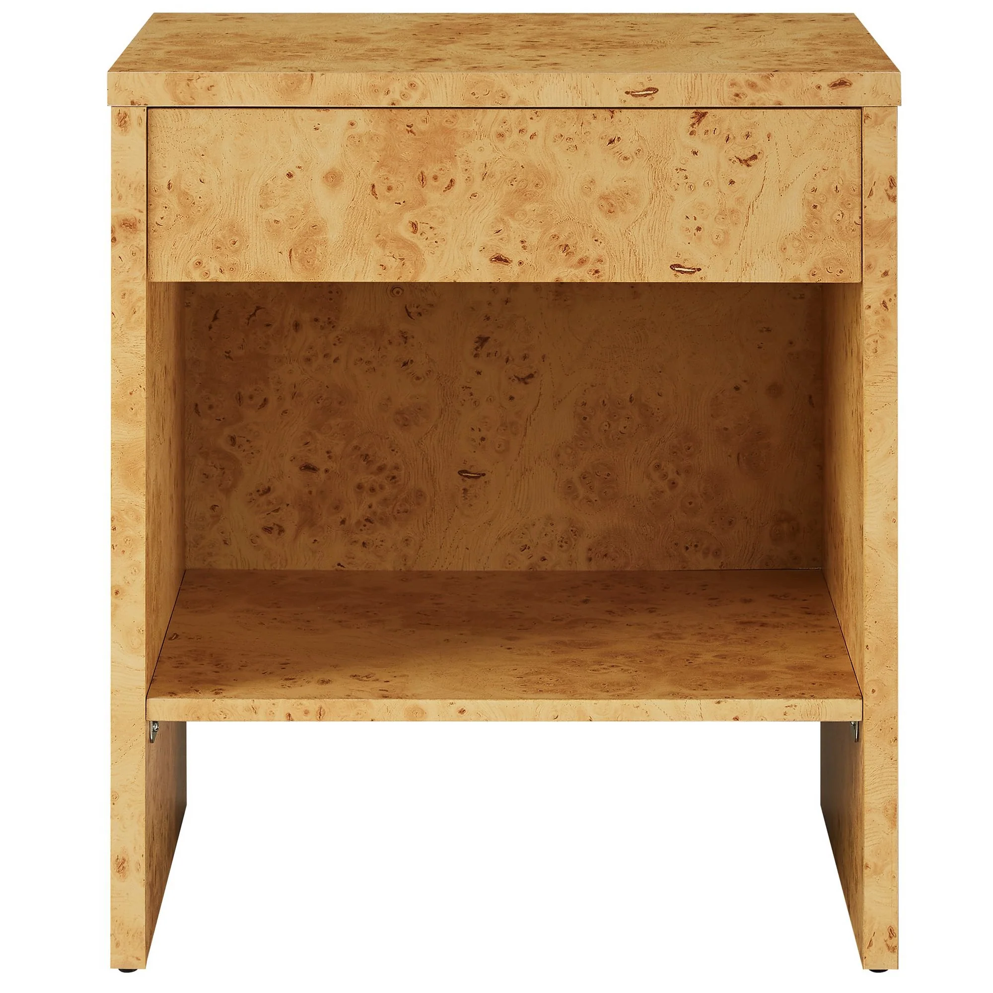 Hudson 1-Drawer Burl Wood Nightstand With Shelf by Modway - Image 4