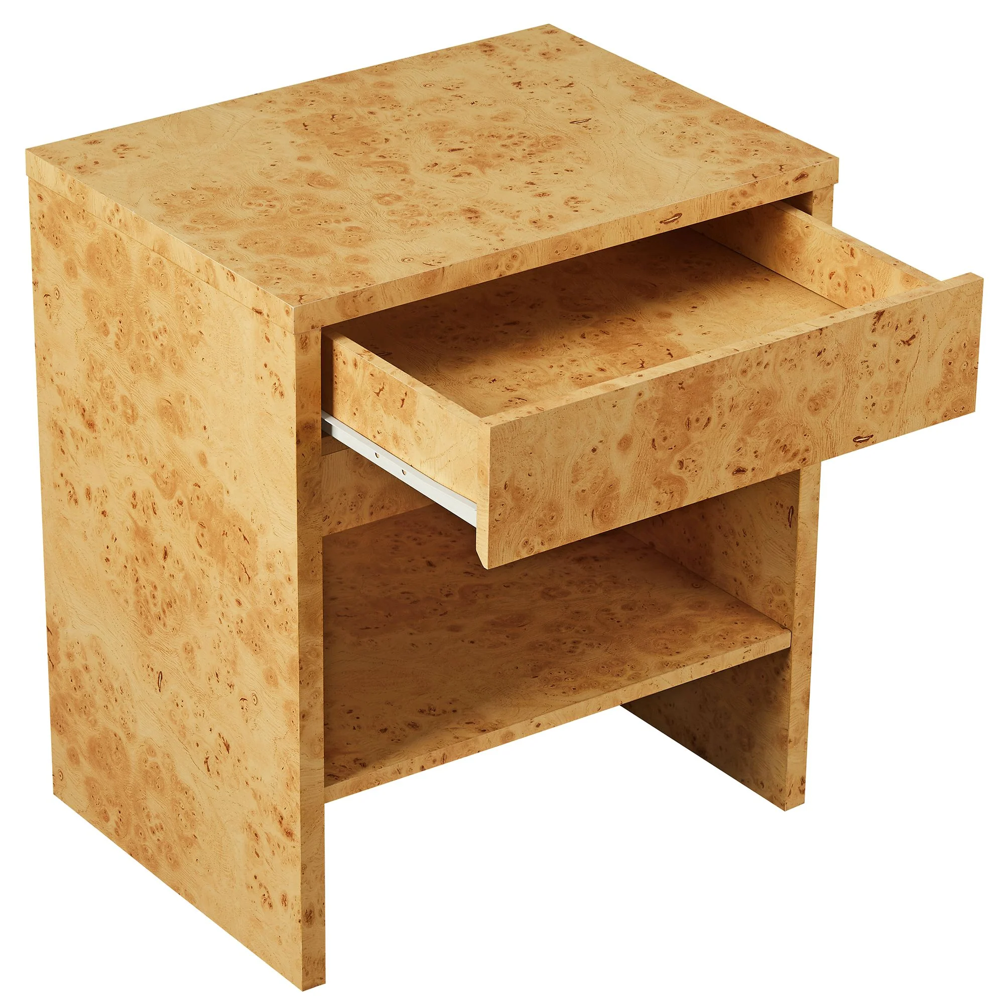Hudson 1-Drawer Burl Wood Nightstand With Shelf by Modway - Image 5