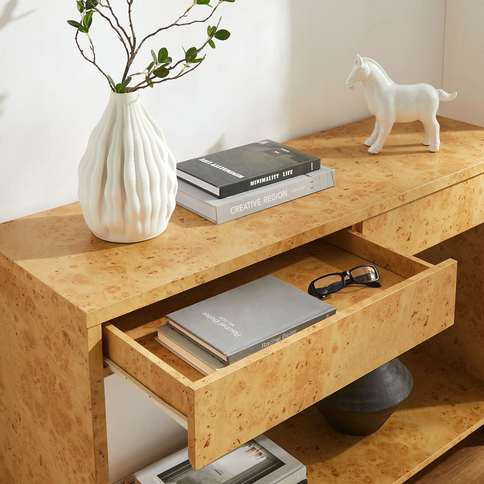 Hudson 2-Drawer Burl Wood Console Table by Modway - Image 6