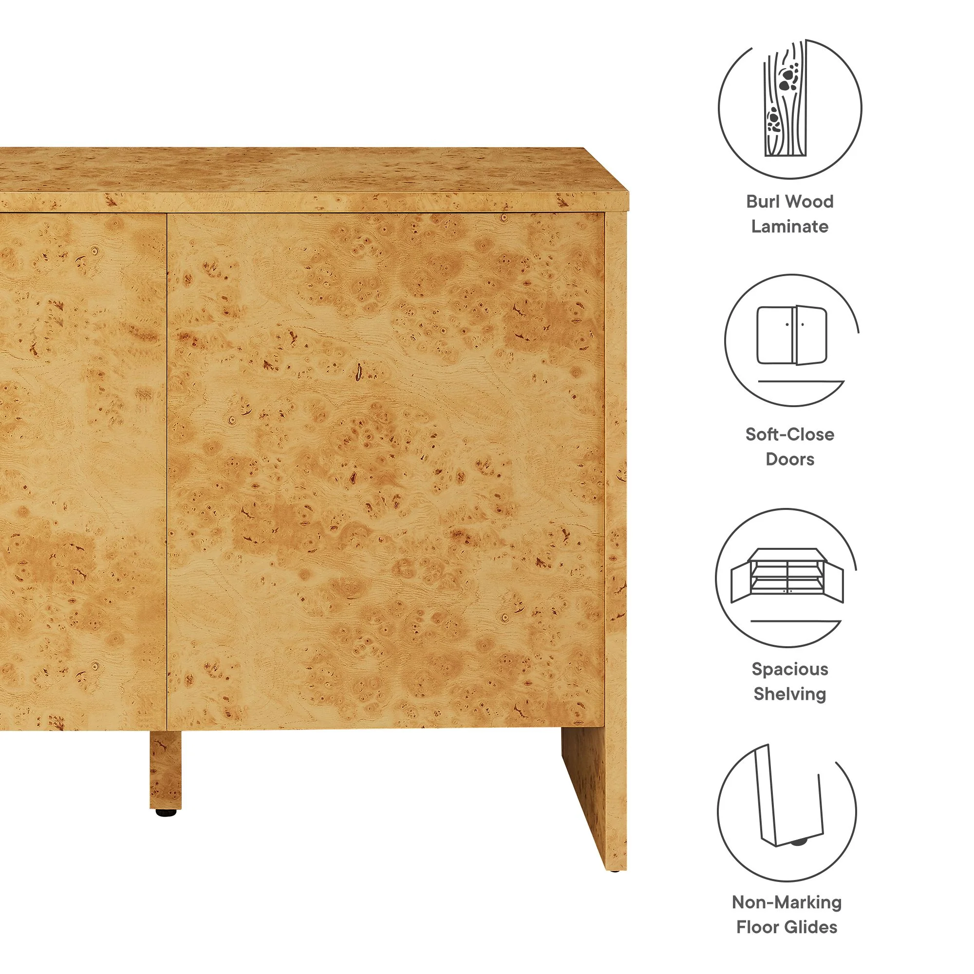 Hudson 40" Burl Wood Sideboard by Modway - Image 10
