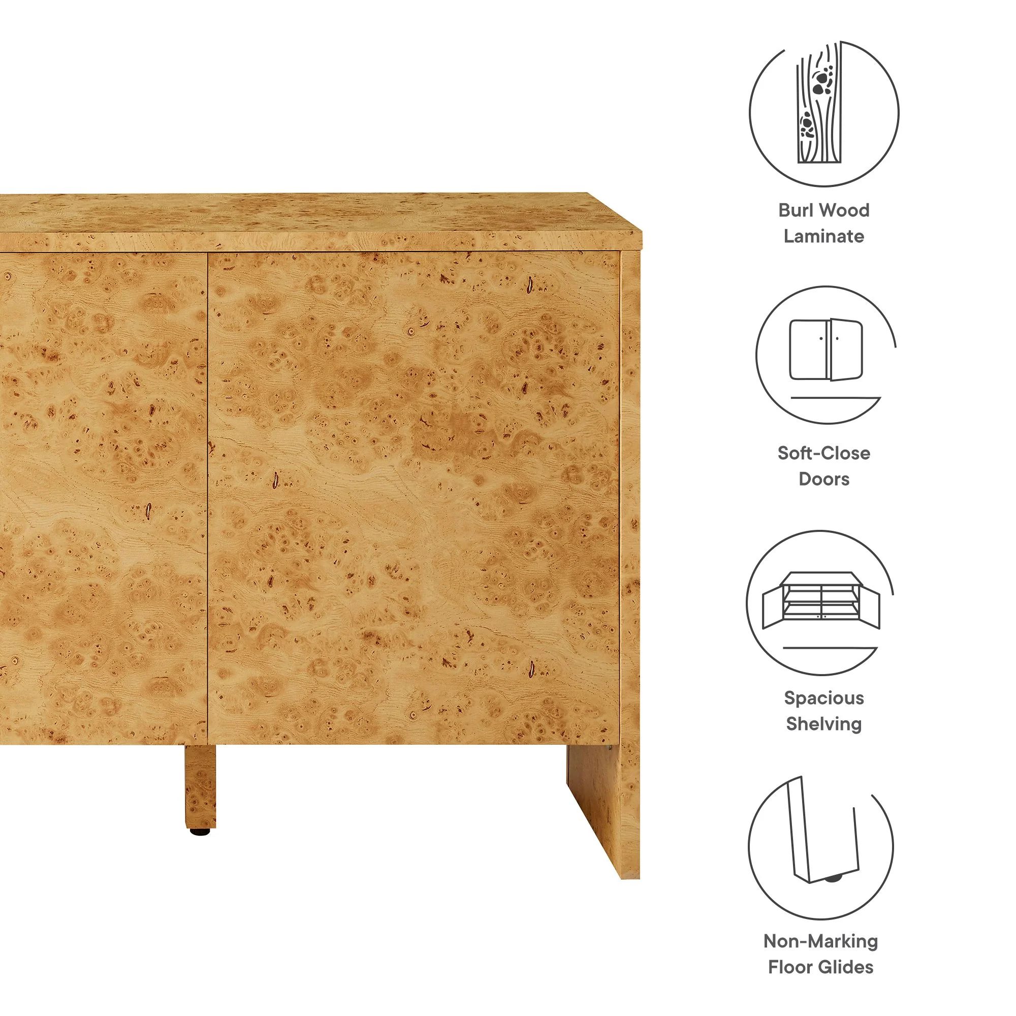 Hudson 60" Burl Wood Sideboard by Modway - Image 11