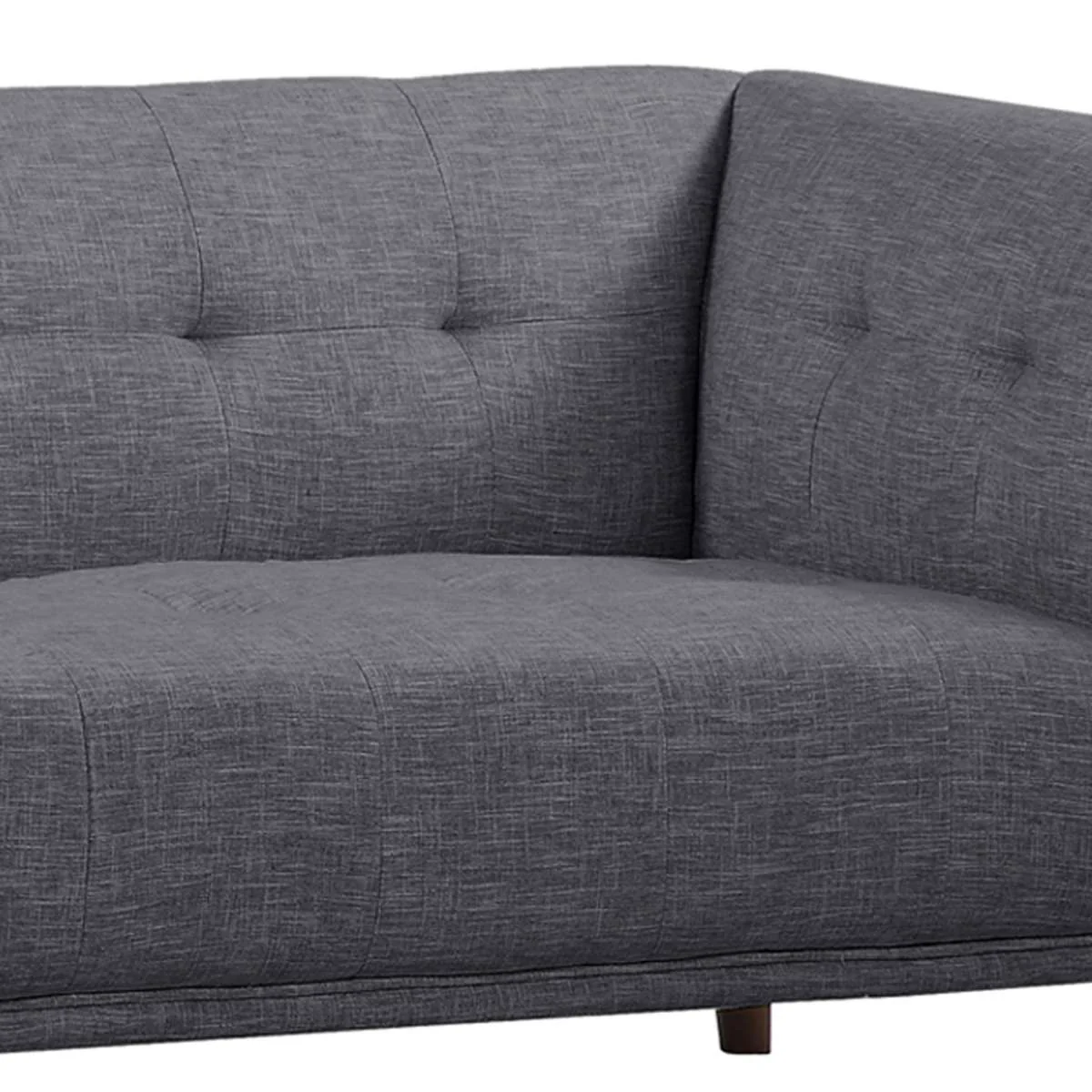 Hudson Mid-Century Button-Tufted Sofa in Beige Linen and Walnut Legs By Armen Living - Image 10