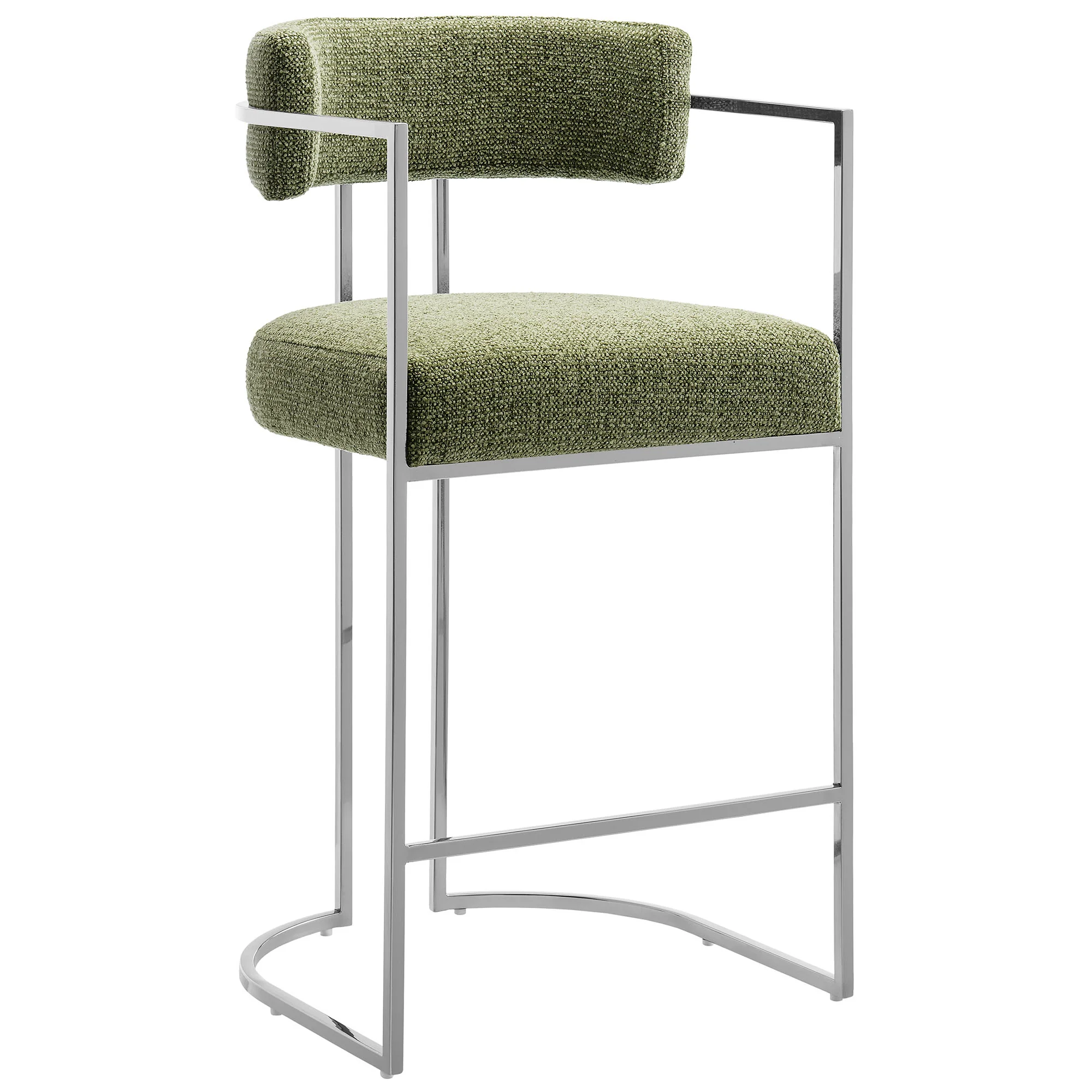 Huron Curved Back Fabric and Metal Counter Stool by Modway - Image 11