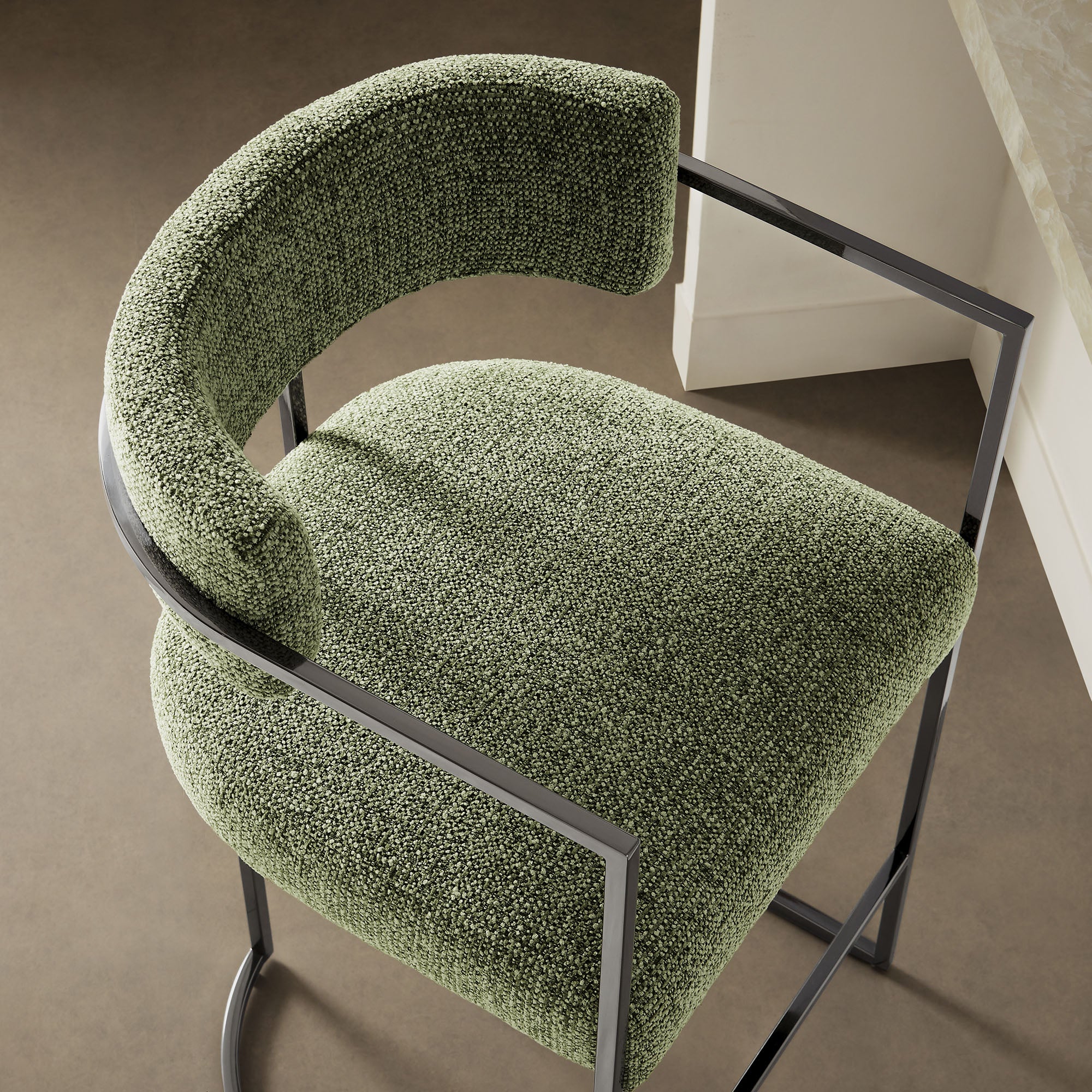 Huron Curved Back Fabric and Metal Counter Stool by Modway - Image 16