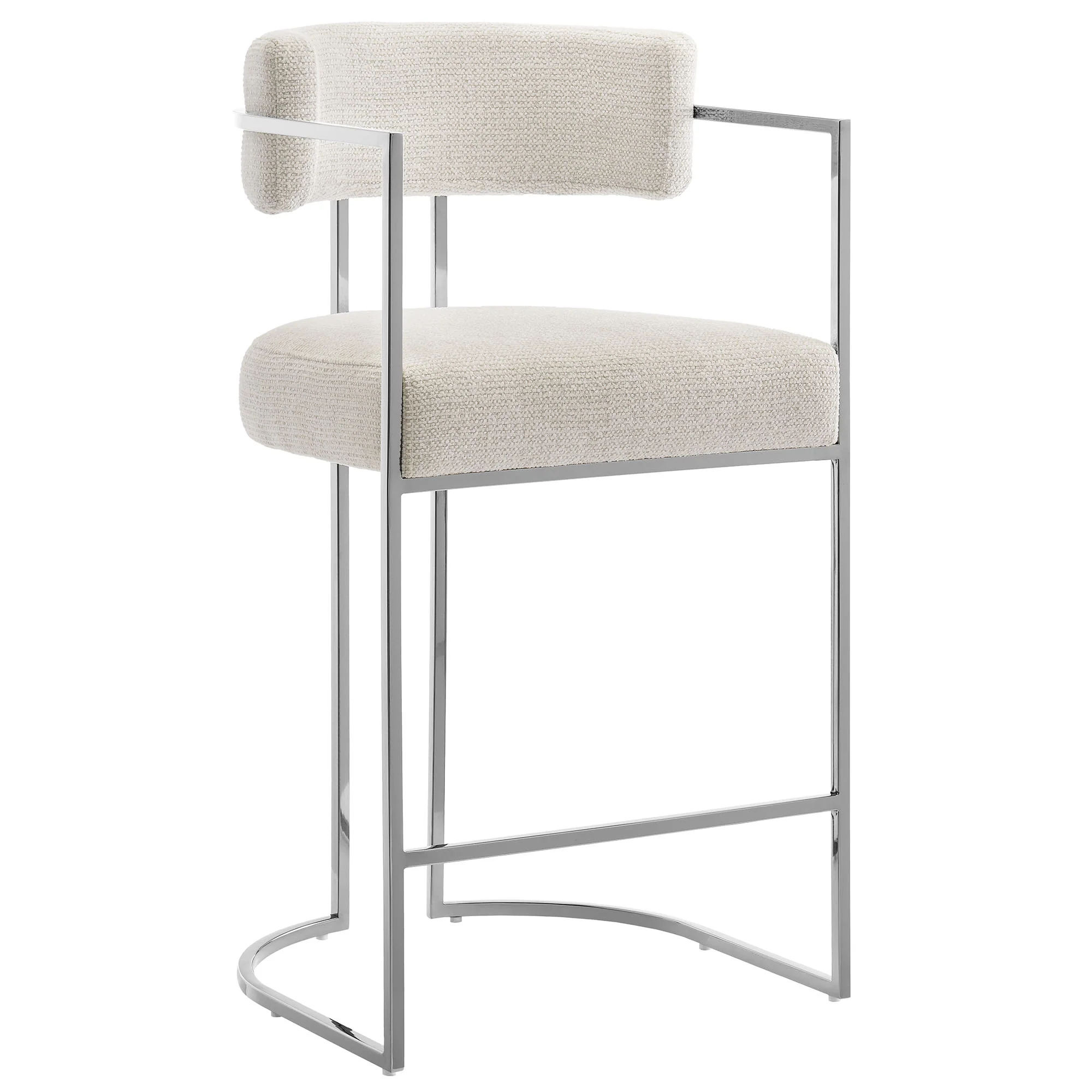 Huron Curved Back Fabric and Metal Counter Stool by Modway - Image 2