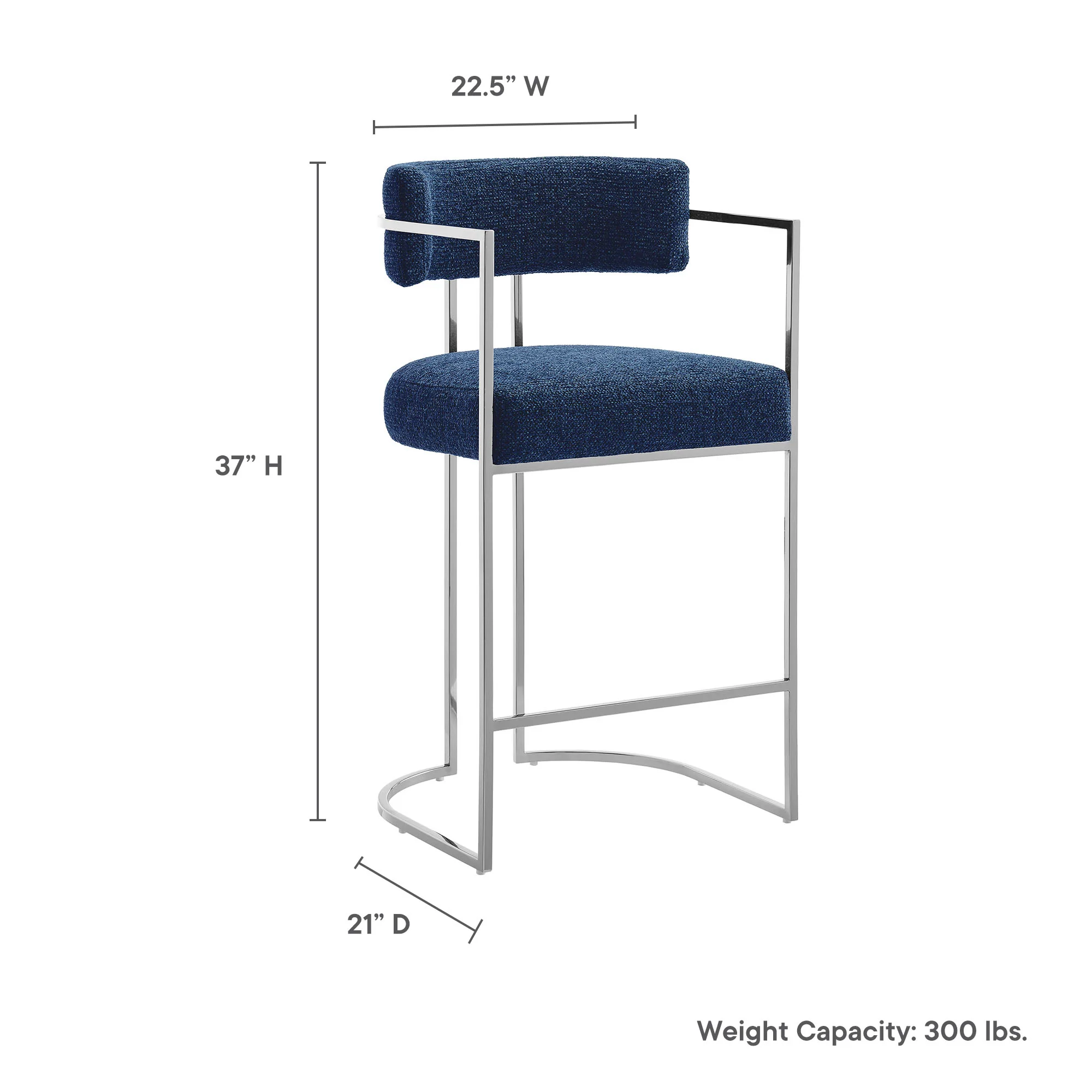 Huron Curved Back Fabric and Metal Counter Stool by Modway - Image 29