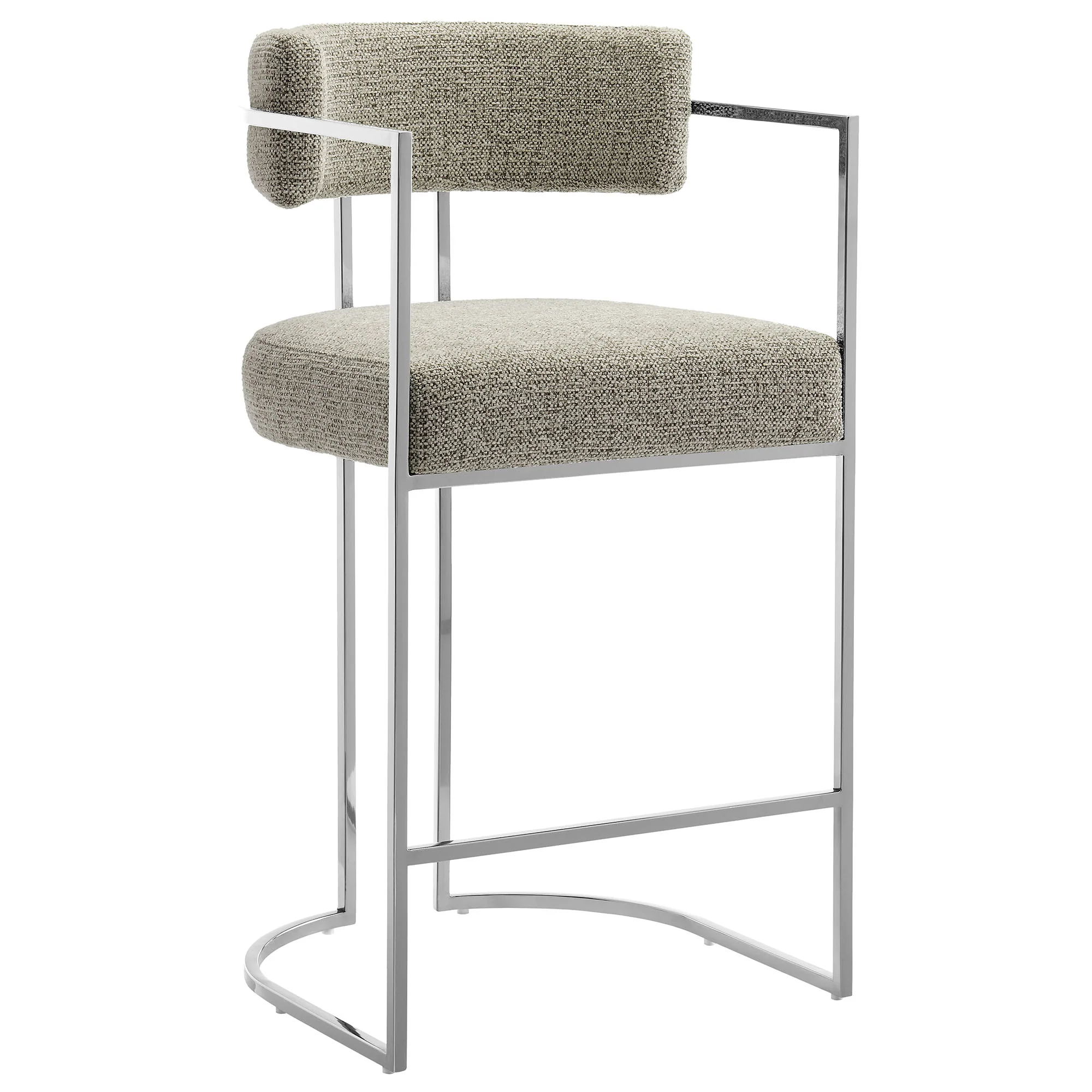 Huron Curved Back Fabric and Metal Counter Stool by Modway - Image 31