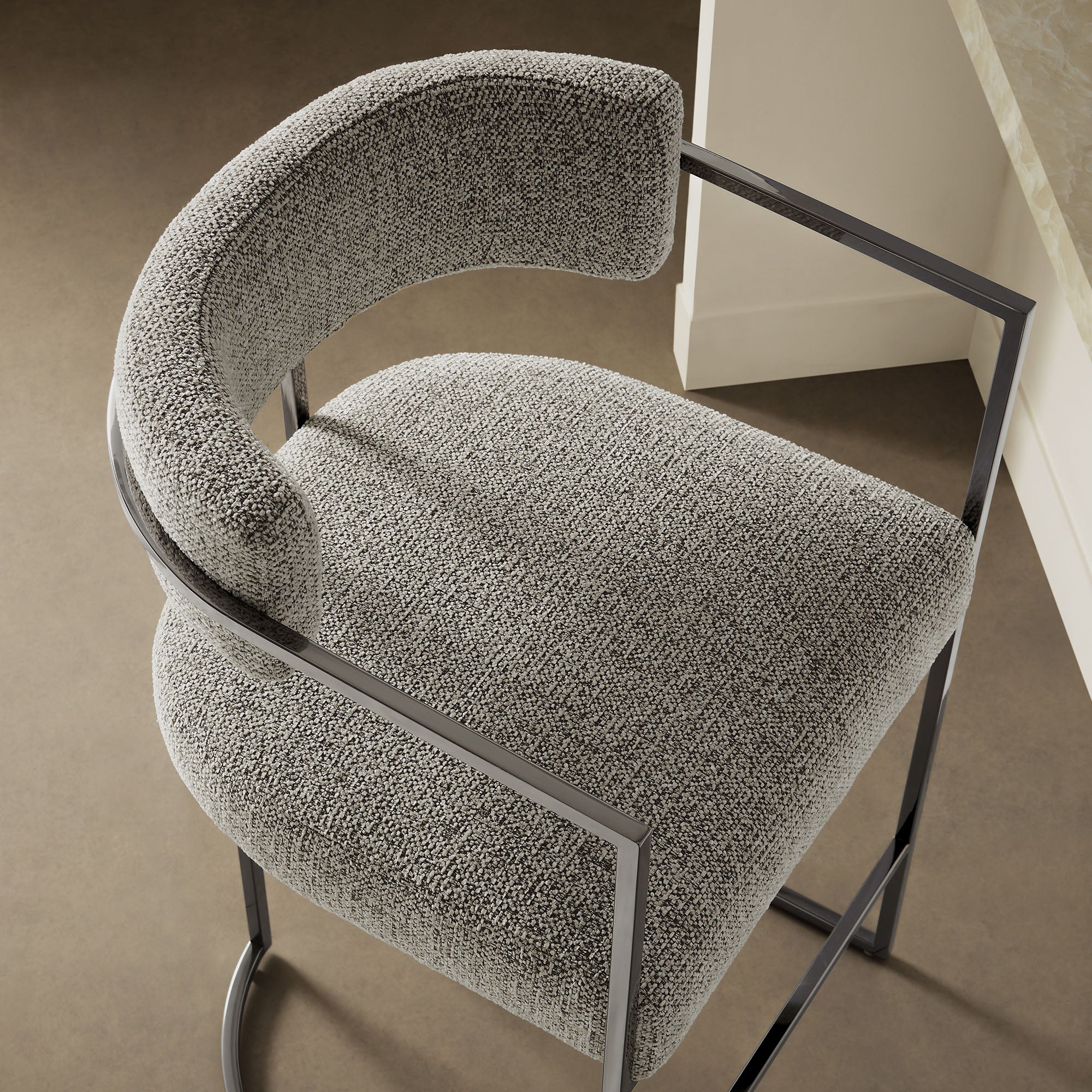 Huron Curved Back Fabric and Metal Counter Stool by Modway - Image 36