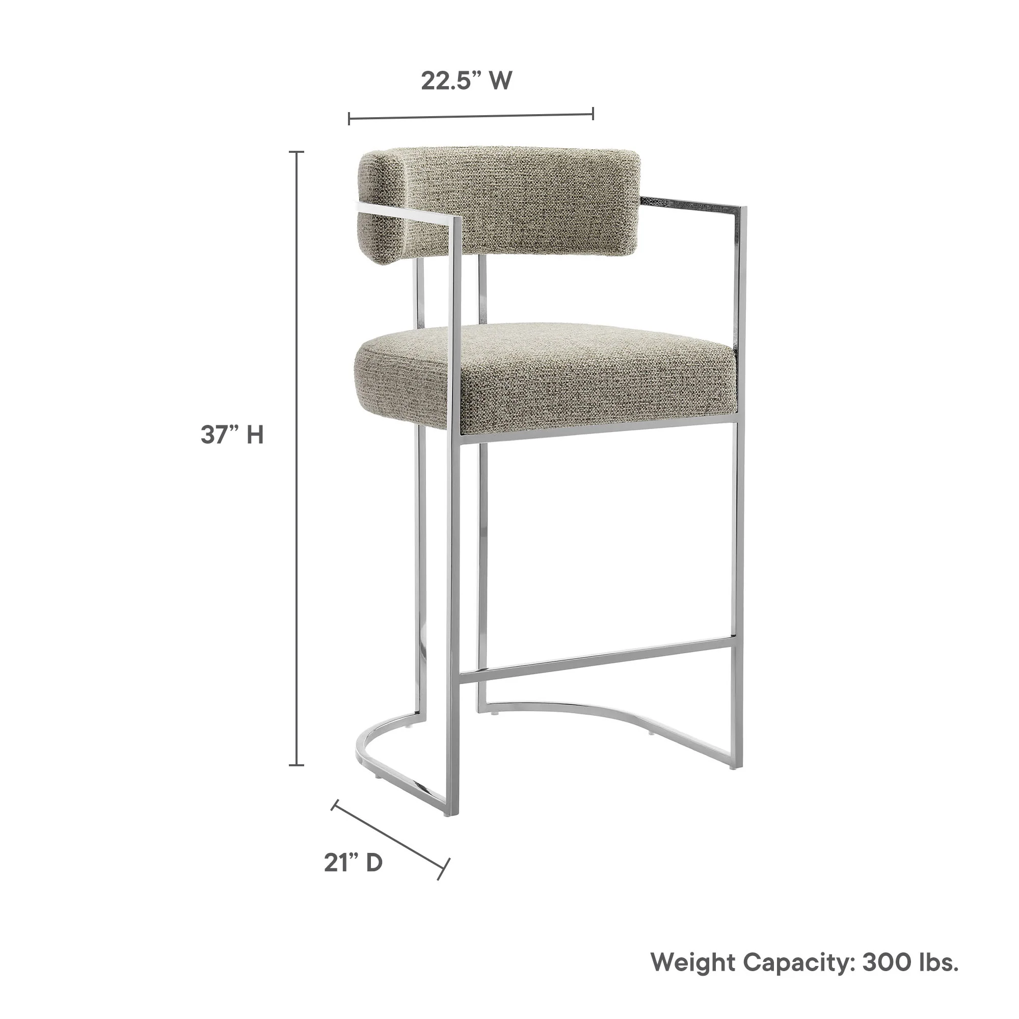 Huron Curved Back Fabric and Metal Counter Stool by Modway - Image 39