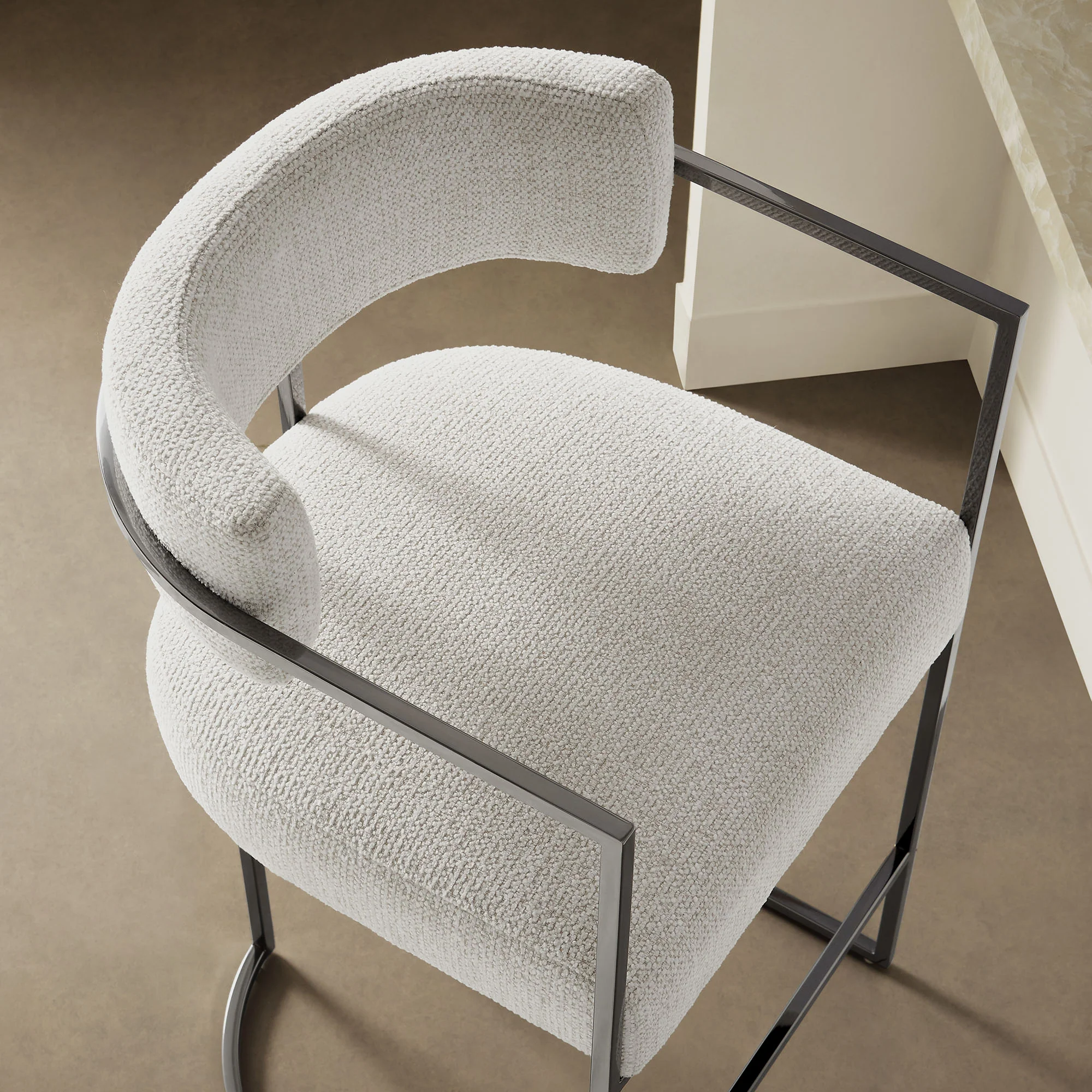 Huron Curved Back Fabric and Metal Counter Stool by Modway - Image 7
