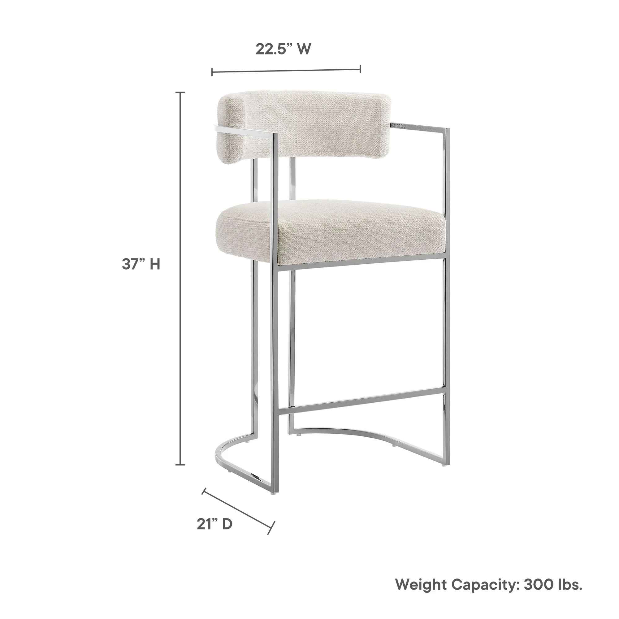 Huron Curved Back Fabric and Metal Counter Stool by Modway - Image 9
