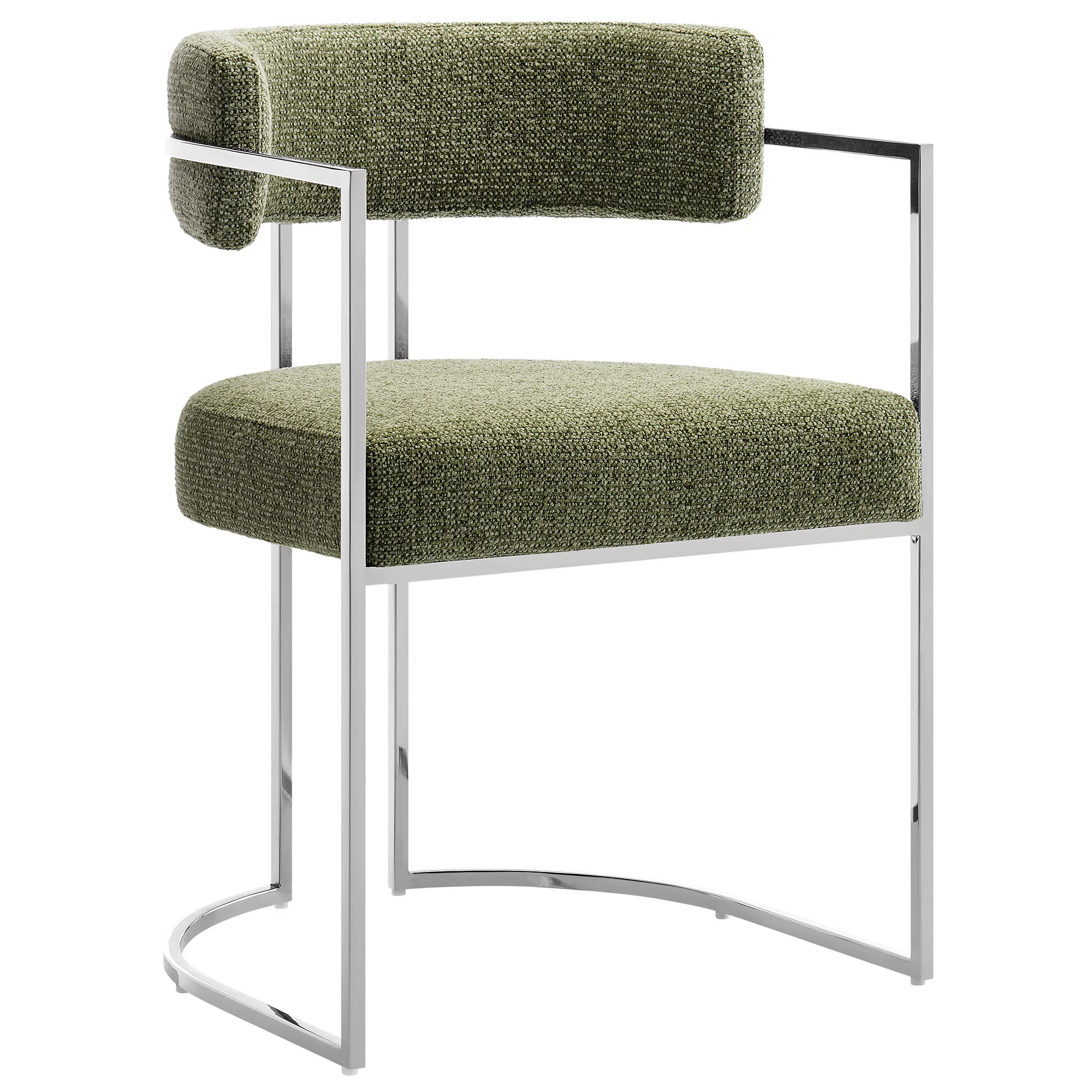 Huron Curved Back Fabric and Metal Dining Accent Chair by Modway - Image 11