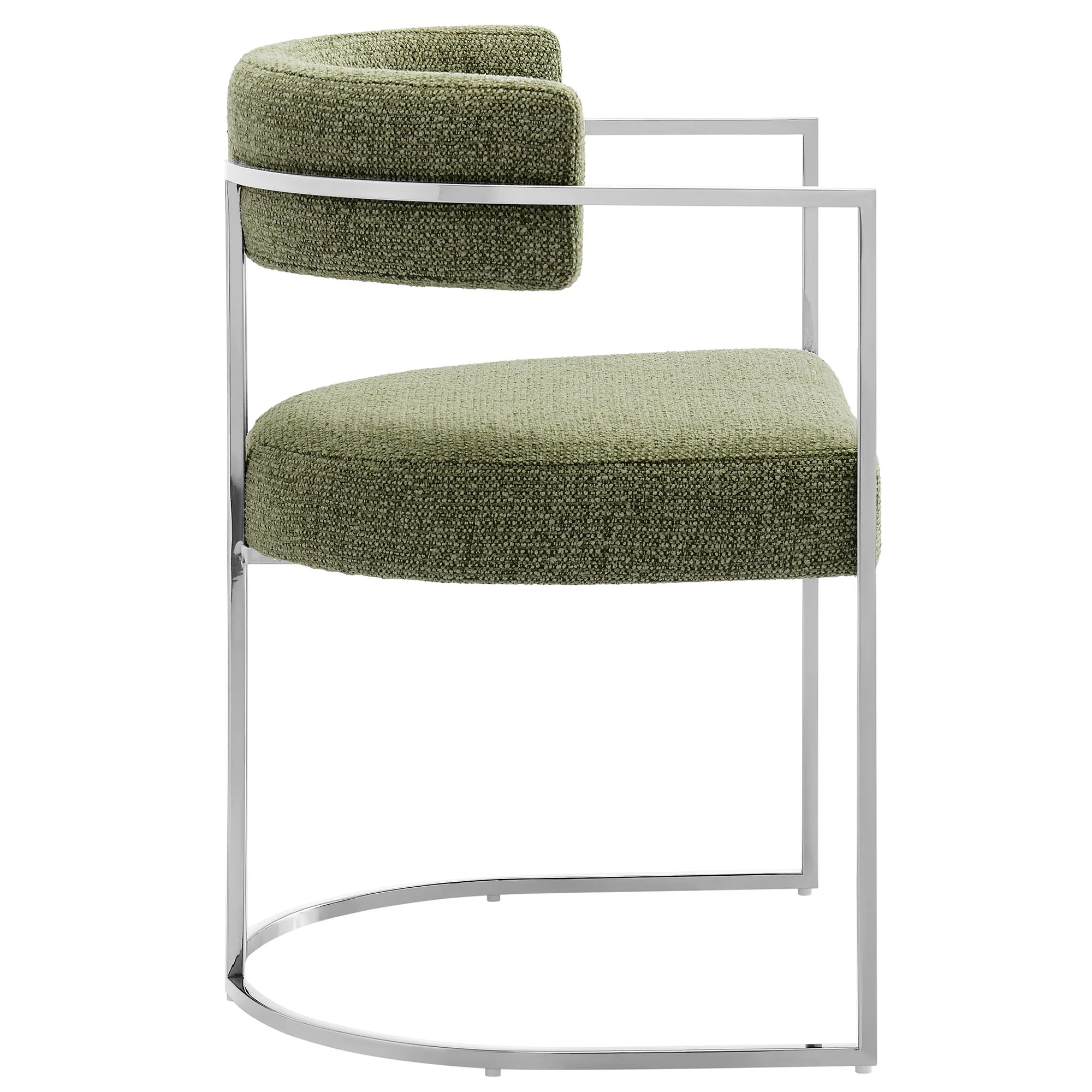 Huron Curved Back Fabric and Metal Dining Accent Chair by Modway - Image 12