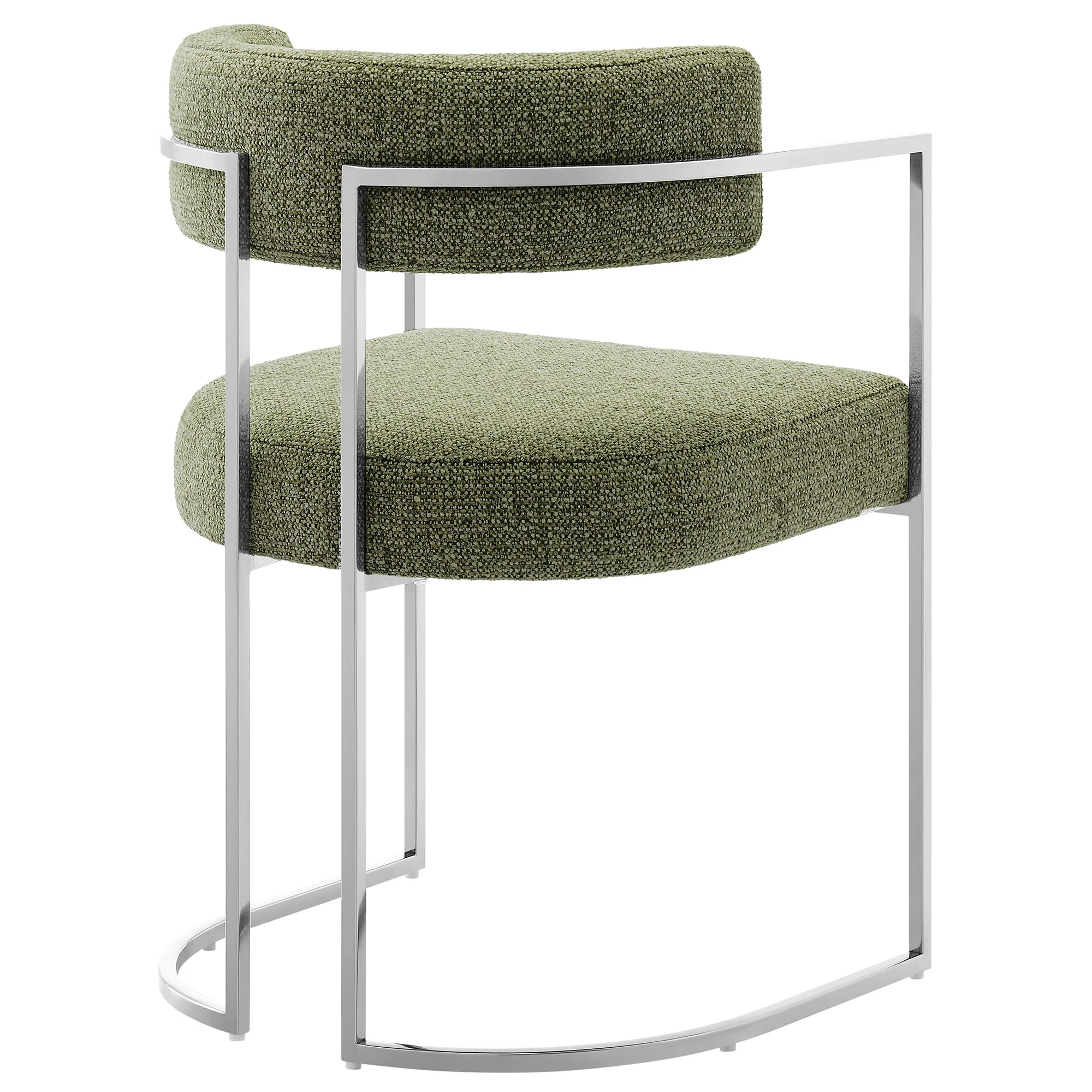 Huron Curved Back Fabric and Metal Dining Accent Chair by Modway - Image 13
