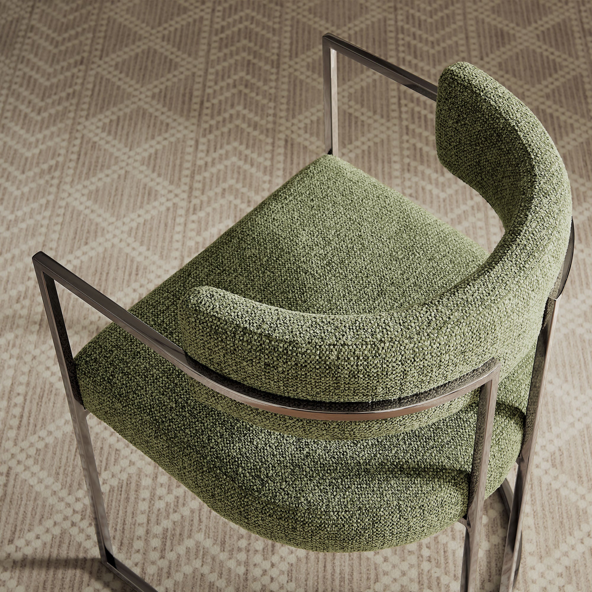 Huron Curved Back Fabric and Metal Dining Accent Chair by Modway - Image 16