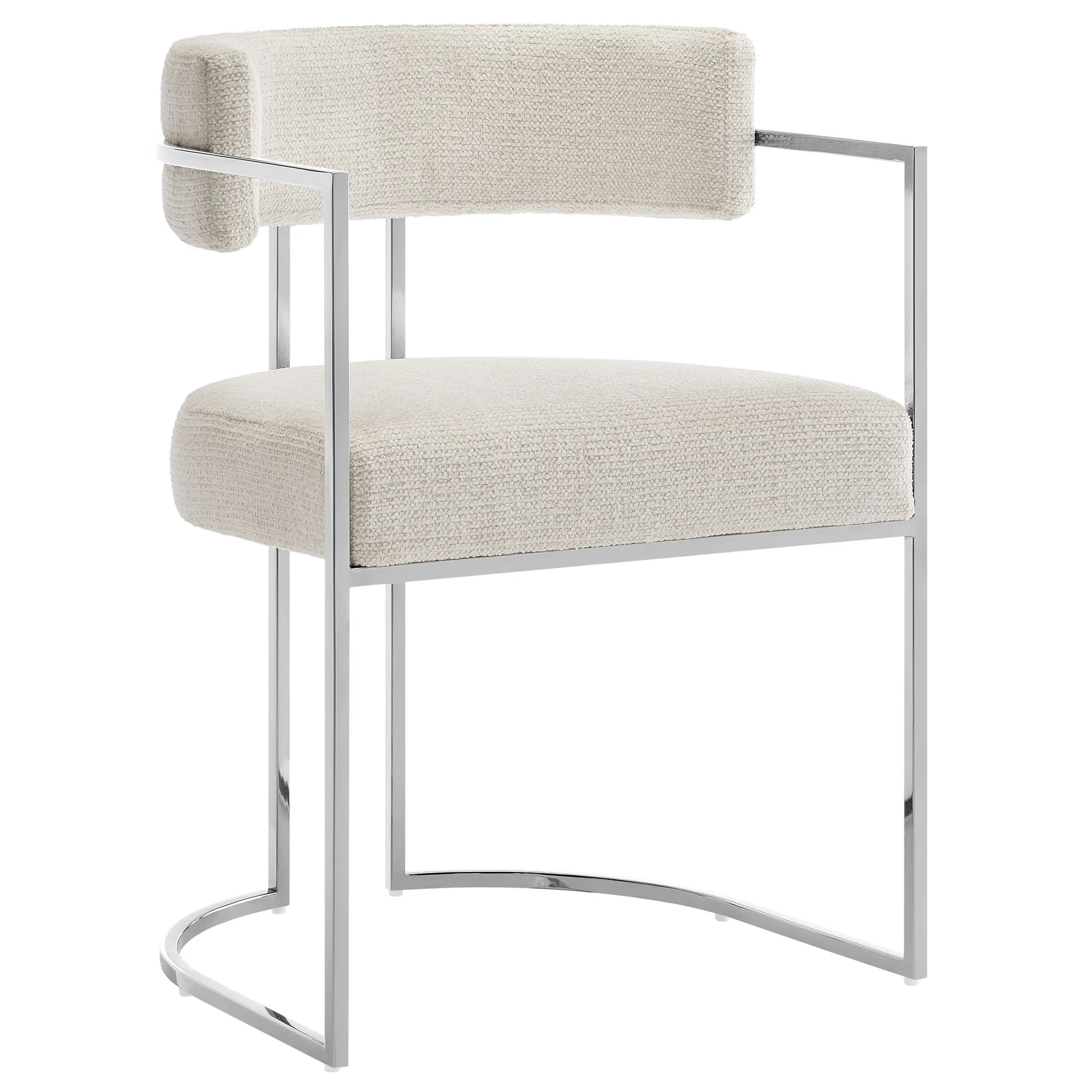 Huron Curved Back Fabric and Metal Dining Accent Chair by Modway - Image 2
