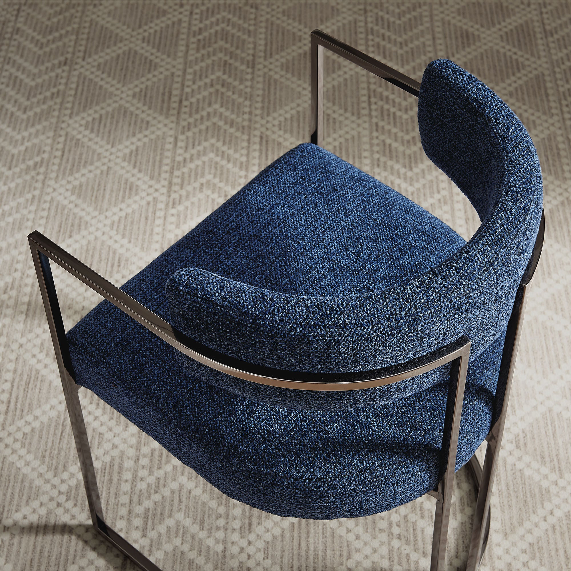 Huron Curved Back Fabric and Metal Dining Accent Chair by Modway - Image 26